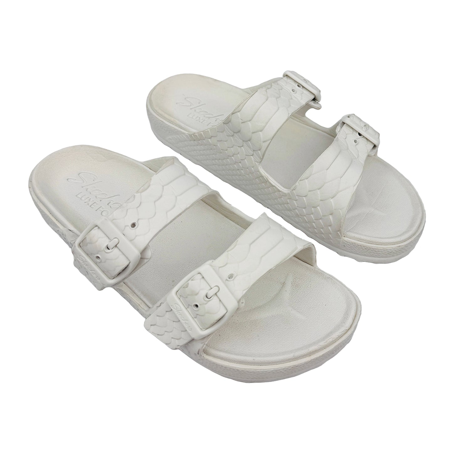 Right Side image of Skechers Women's Arch Fit Slippers (Size 38/39) - 111378 WHT