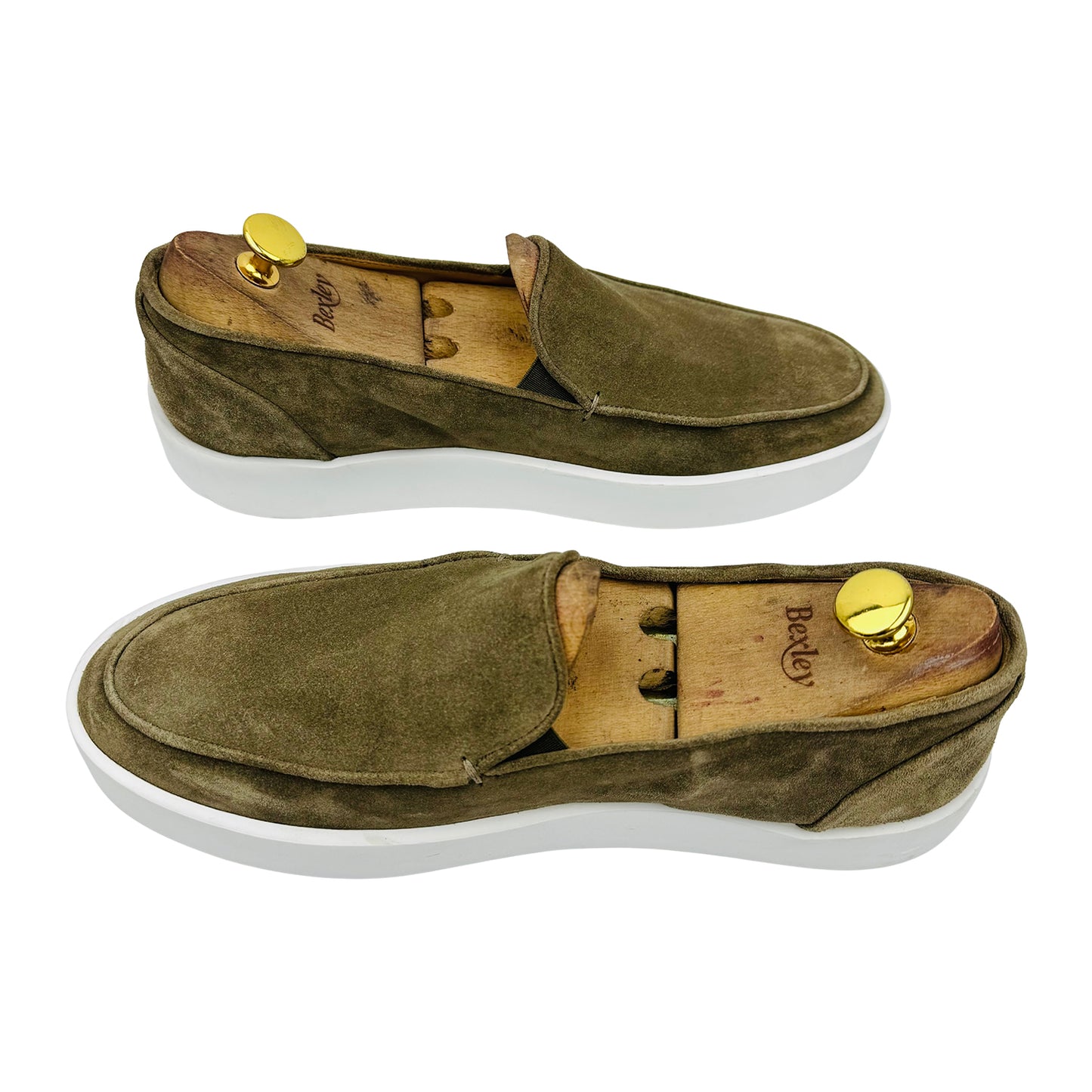 Fabiano Ricci Men's Olive Suede Slipon Loafer (Size 43)