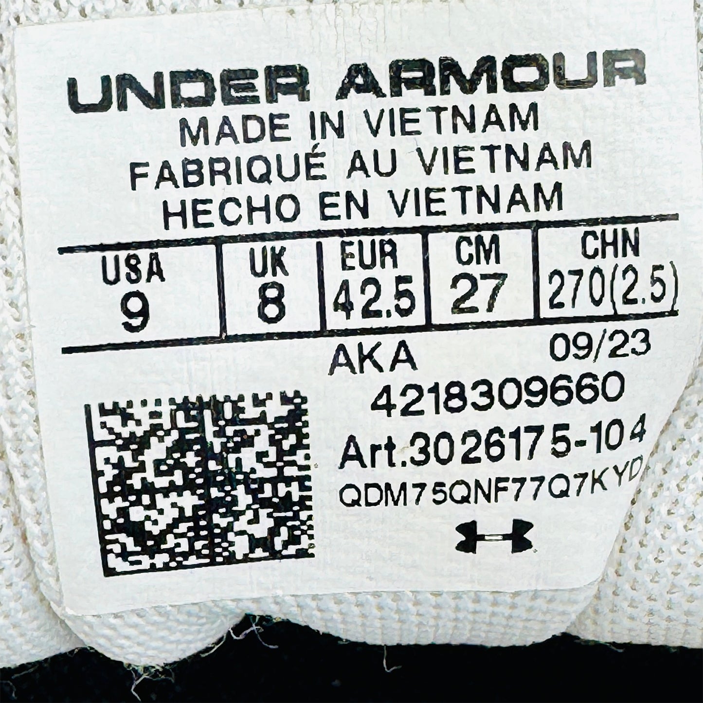Under Armour Charged Assert 10 Shoes (Size 42.5) - 3026175-104