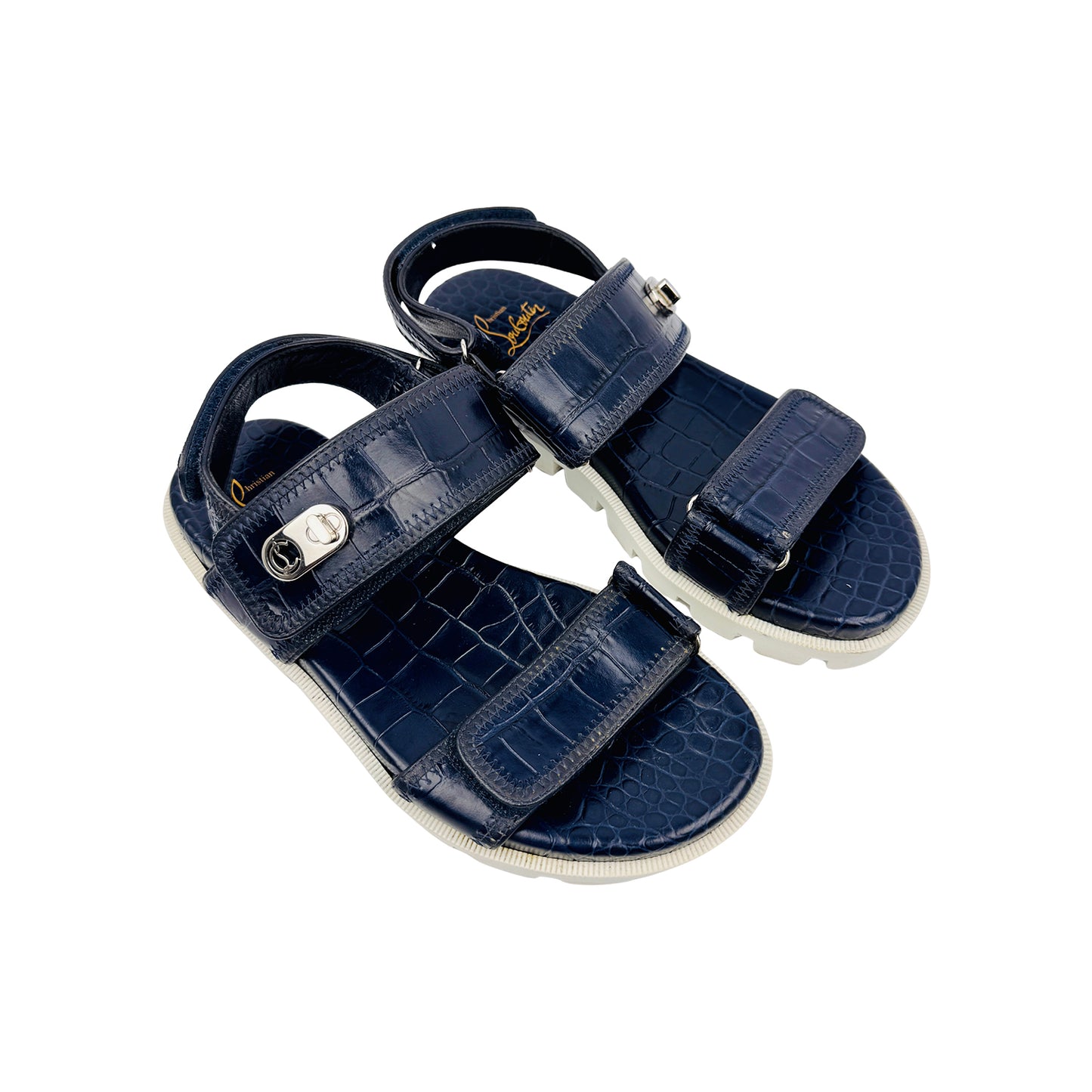 Christian Louboutin Women's Lock Cool Blue Sandals (Size 35.5)