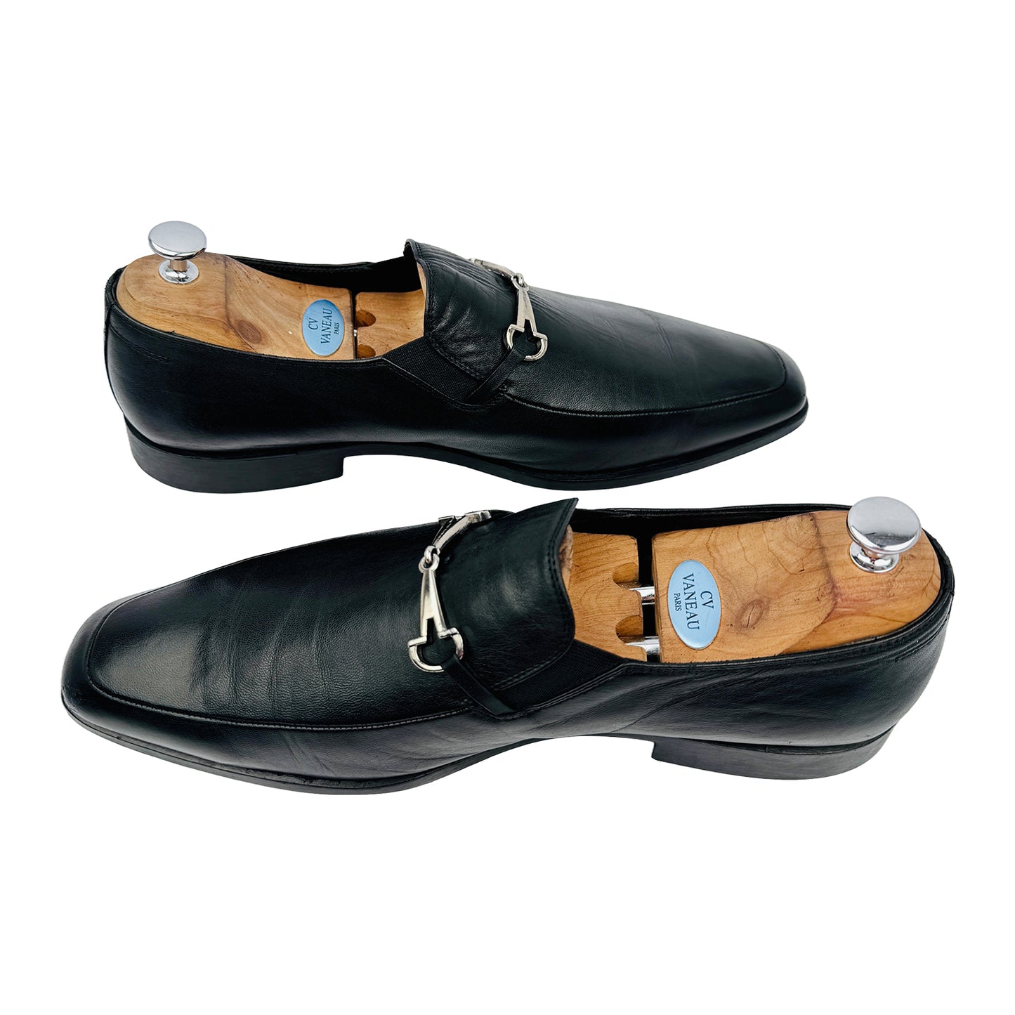 Bruno Magli Men's Horsebit Black Leather Loafers (Size 45.5/46)