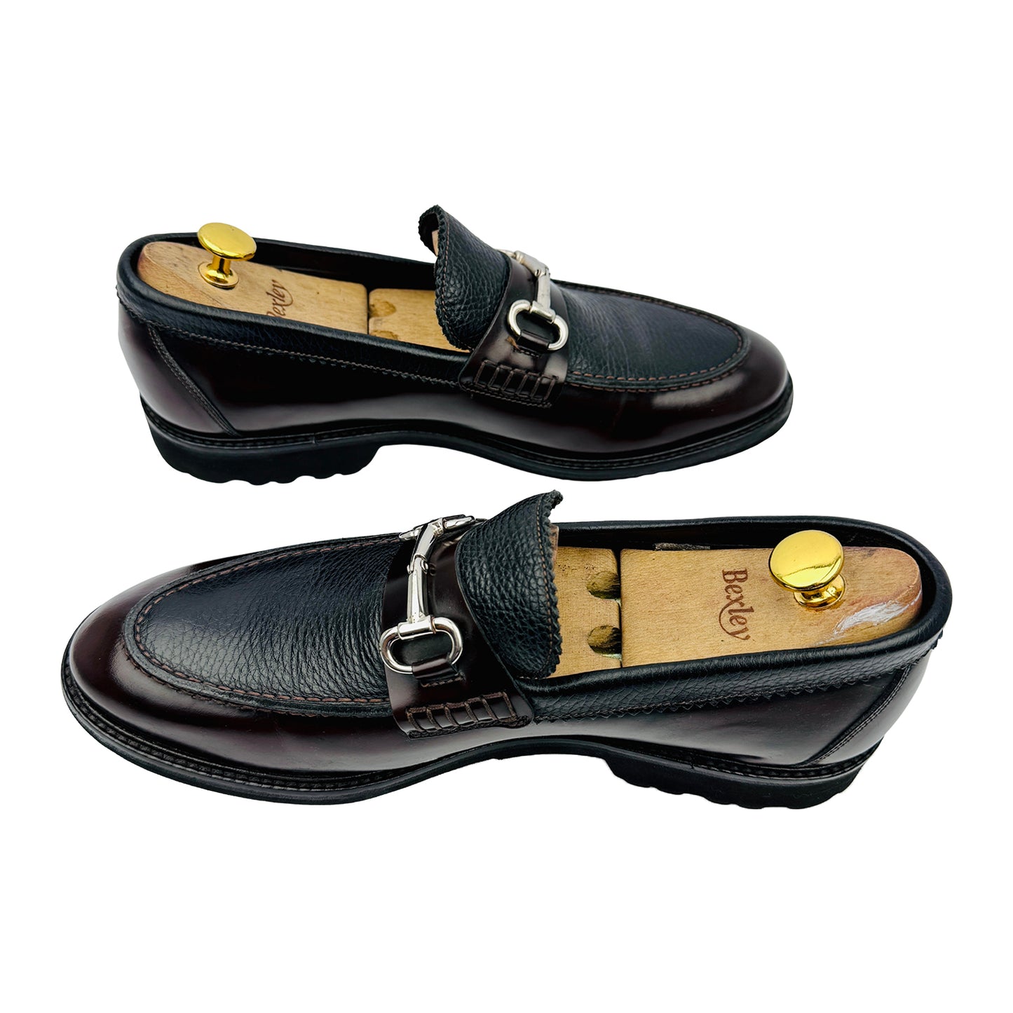 Corneliani Men's Black Brown Leather Loafers (Size 42.5)