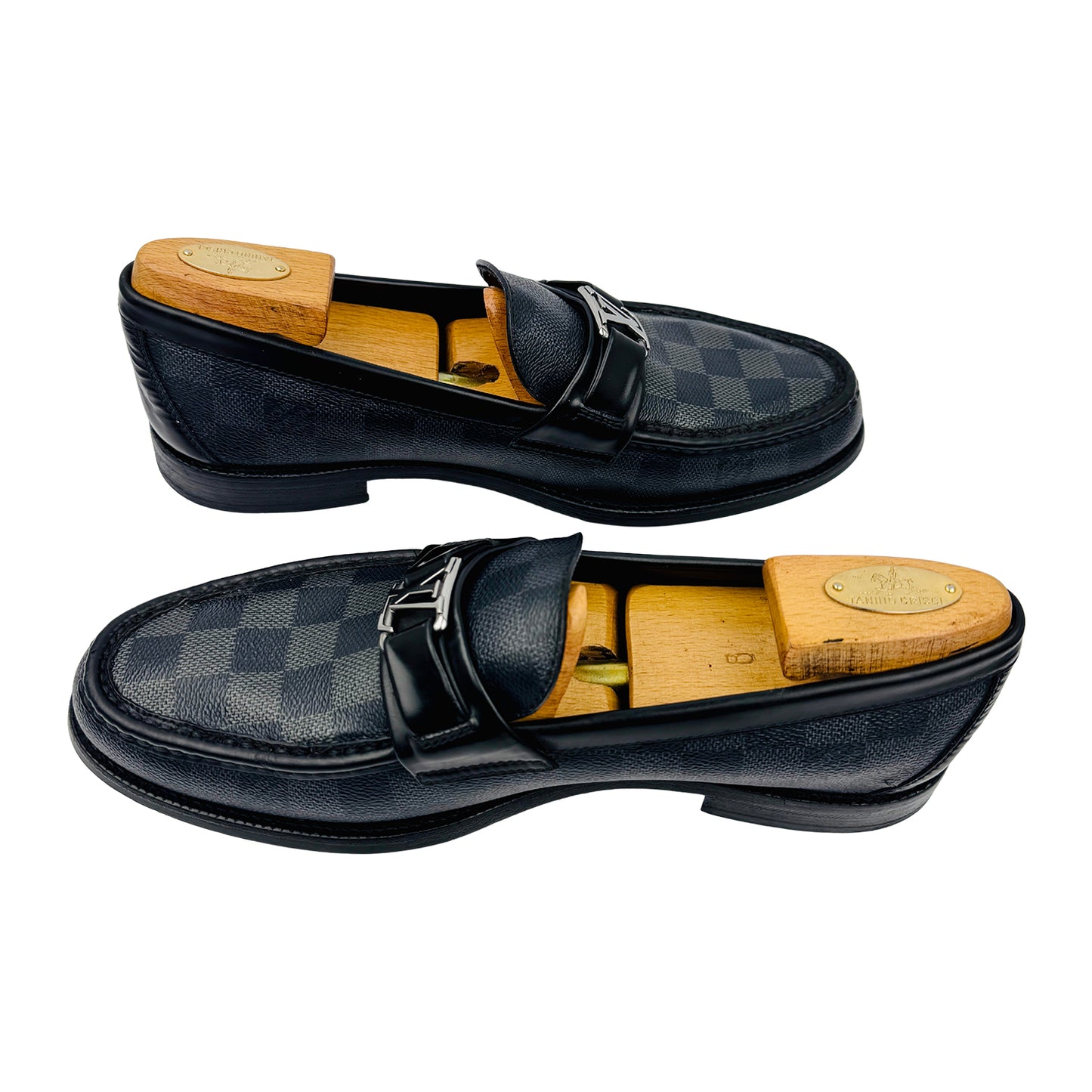 Louis Vuitton Men's Major Damier Ebene Leather Loafers (Size 42)