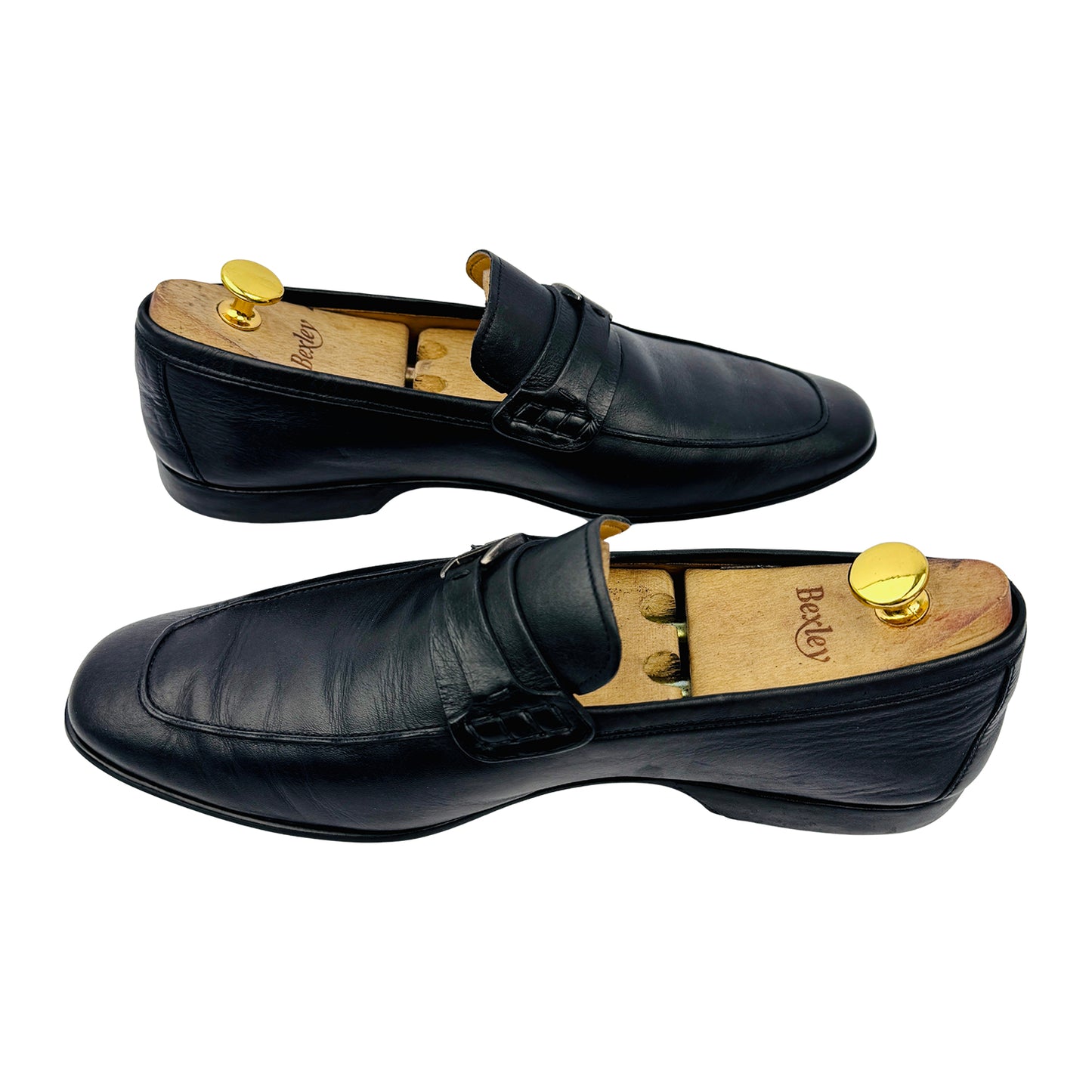 Magnanni Men's Black Leather Loafers (Size 42/42.5)