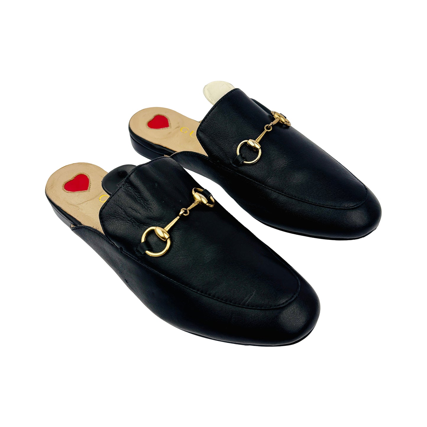 Right Side image of Gucci Princetown Black Leather Slippers (Size 37/37.5)