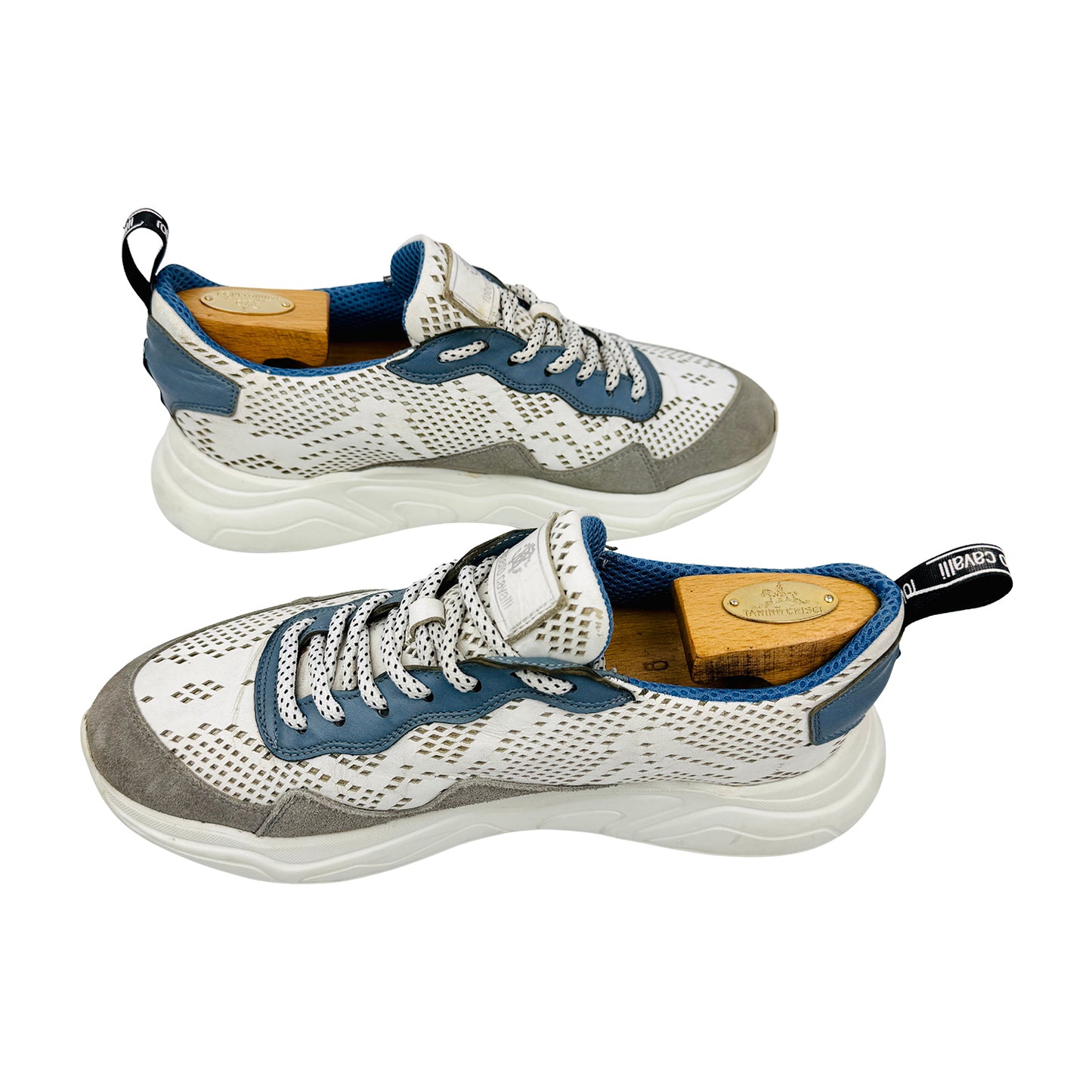 Roberto Cavalli Men's Casual Leather Suede Sneakers (Size 42)
