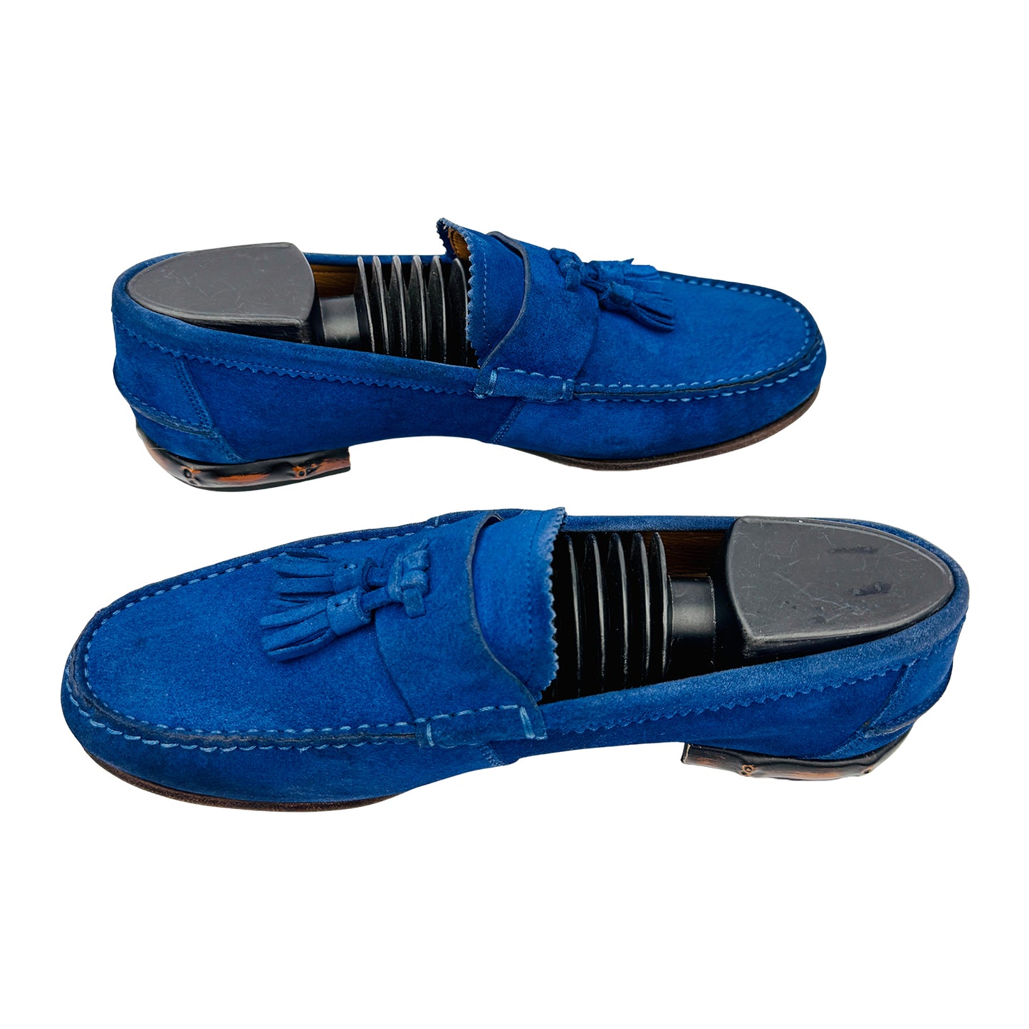 Gucci Men's Horsebit Blue Suede Loafers (Size 41/41.5) - 386550