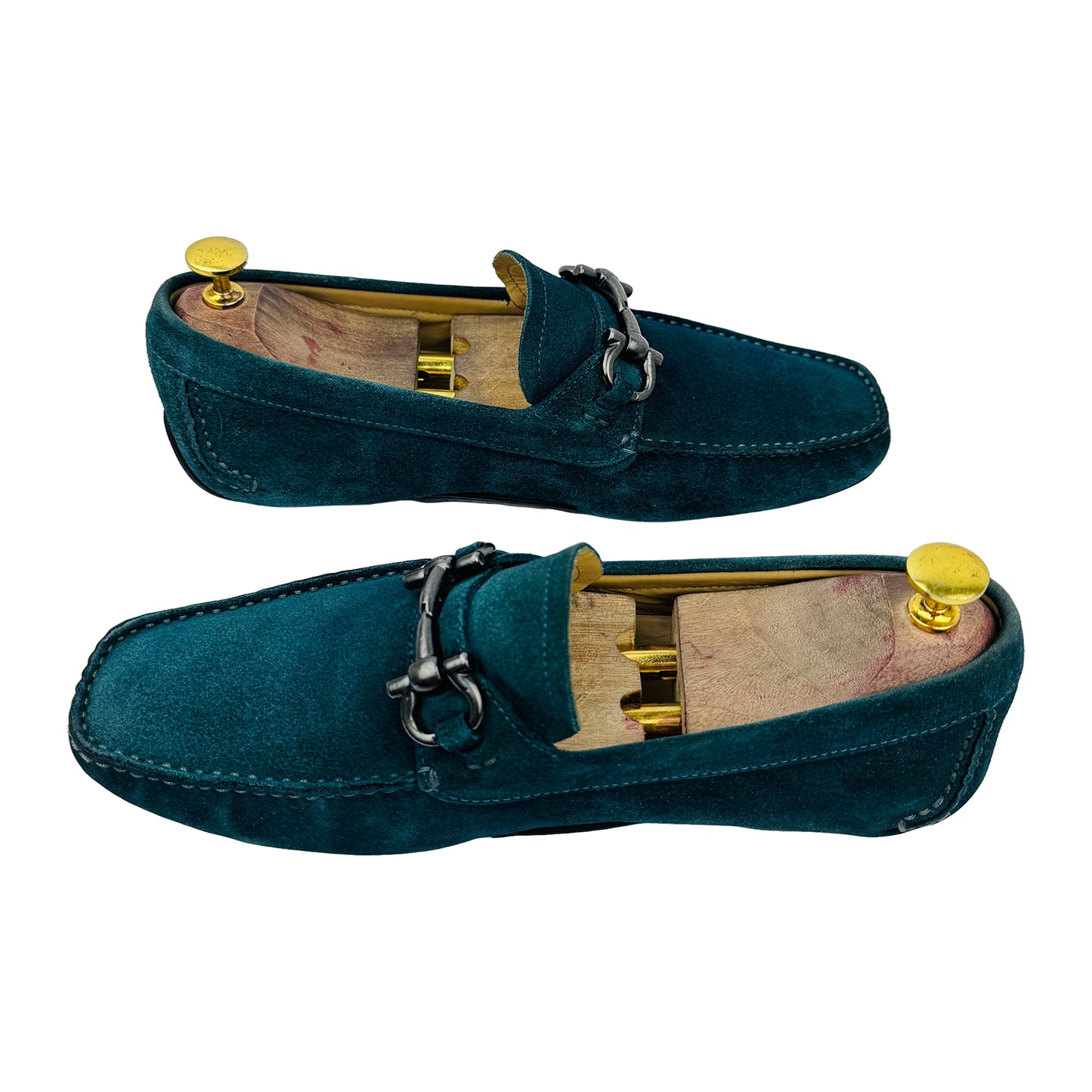 Salvatore Ferragamo Men's Gancini Suede Blue Loafers (Size 42.5/43)