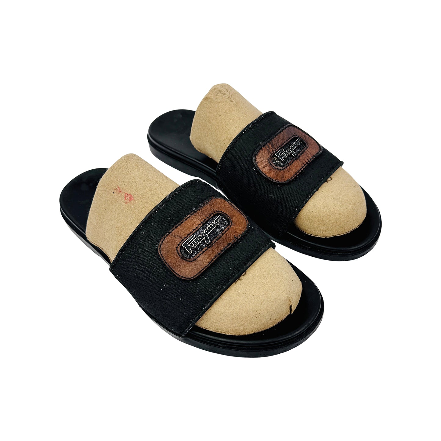 Salvatore Ferragamo Black Italy Made Slippers (Size 41/42)