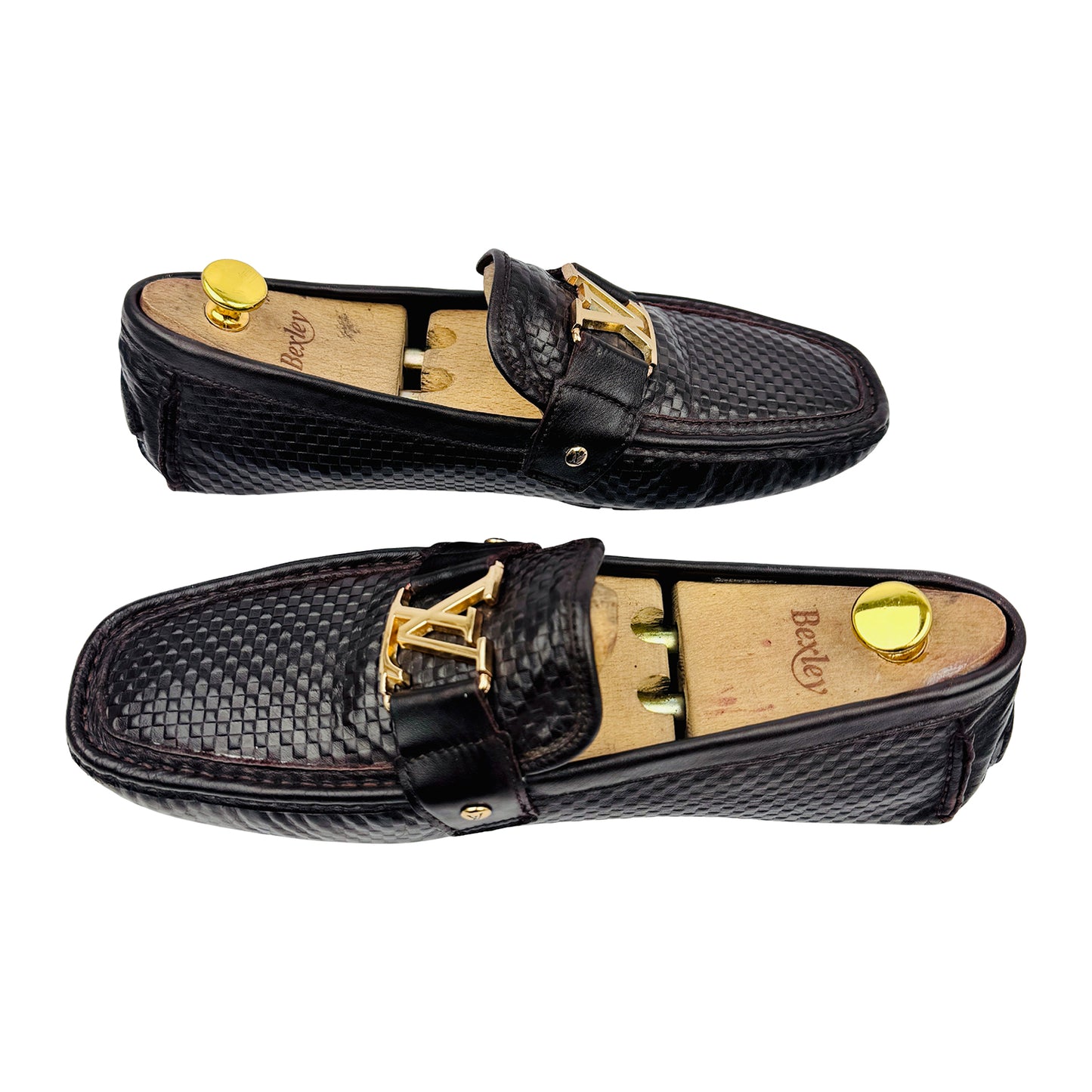 Louis Vuitton Dark Brown Python Leather Loafers (Size 43/43.5)