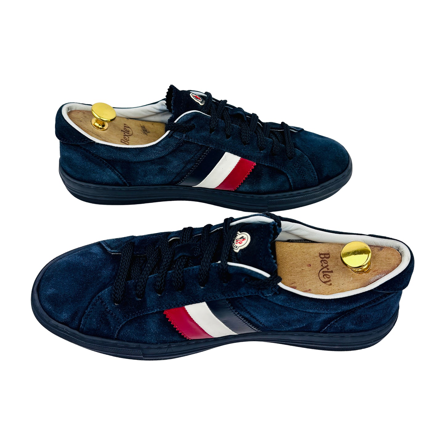 Moncler New Monaco Navy Suede Sneakers (Size 43/43.5)