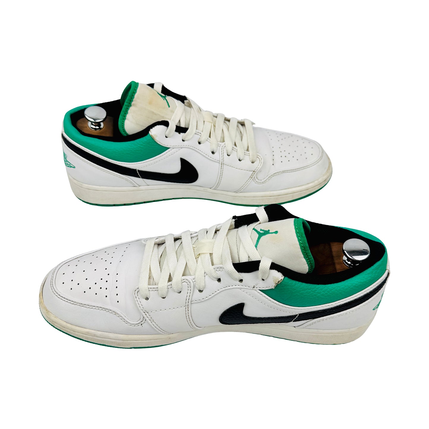 Nike Air Jordan 1 Low 'White Lucky Green' Shoes (Size 46) - 553558-129