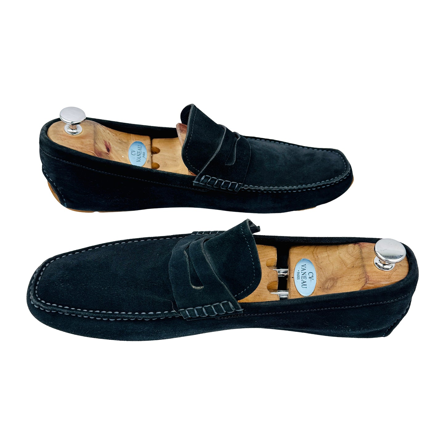 Bally Men's Pilot Driver Navy Blue Loafers (Size 45.5/46)