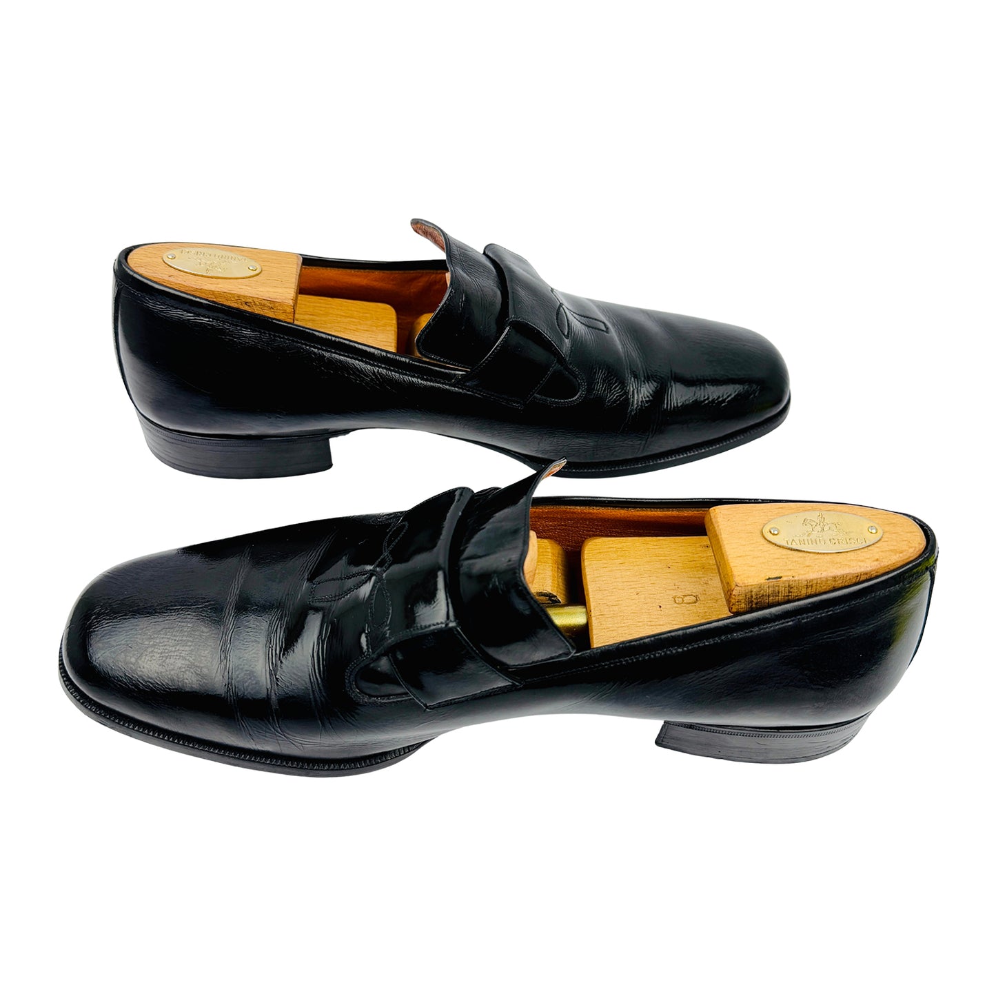 Elysées Soieries Men's Black Leather Loafers (Size 43.5)