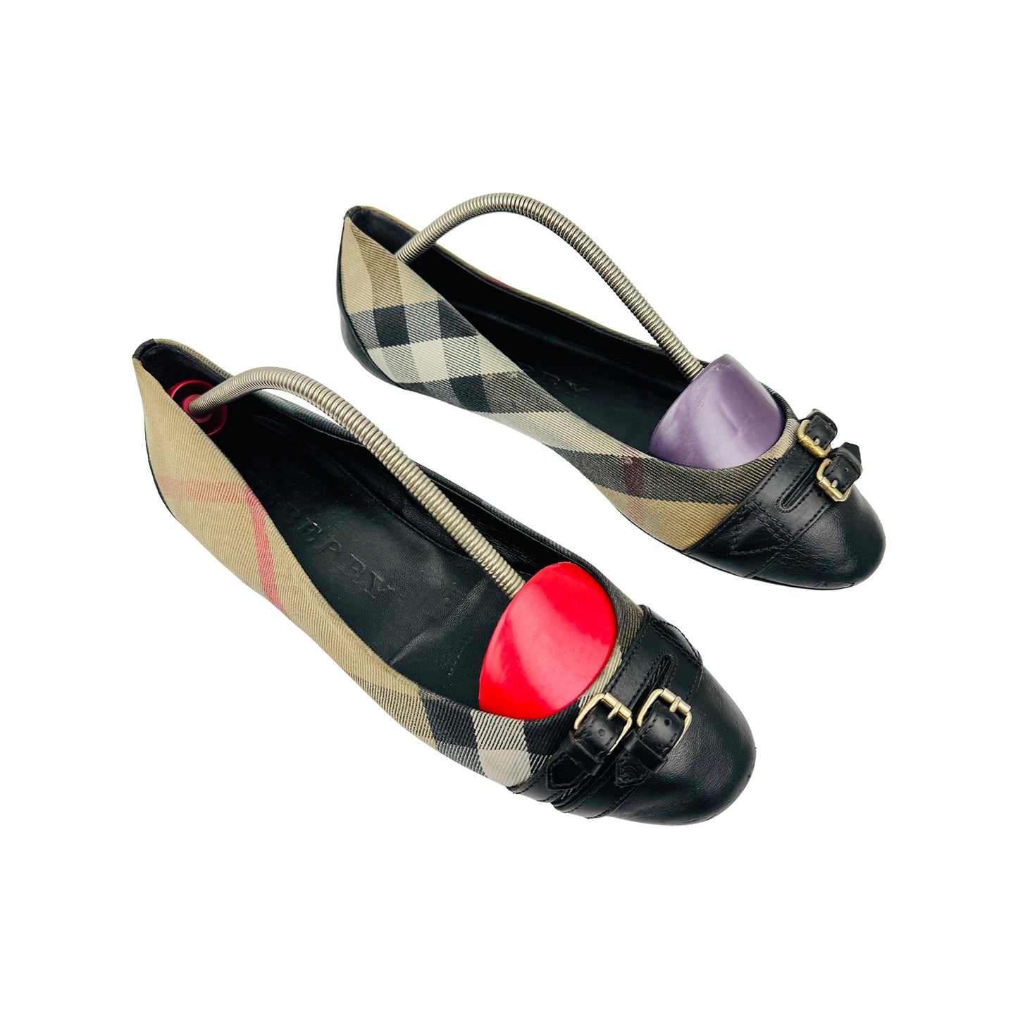 Burberry Women's Check Canvas Italian Flats (Size 39.5/40)