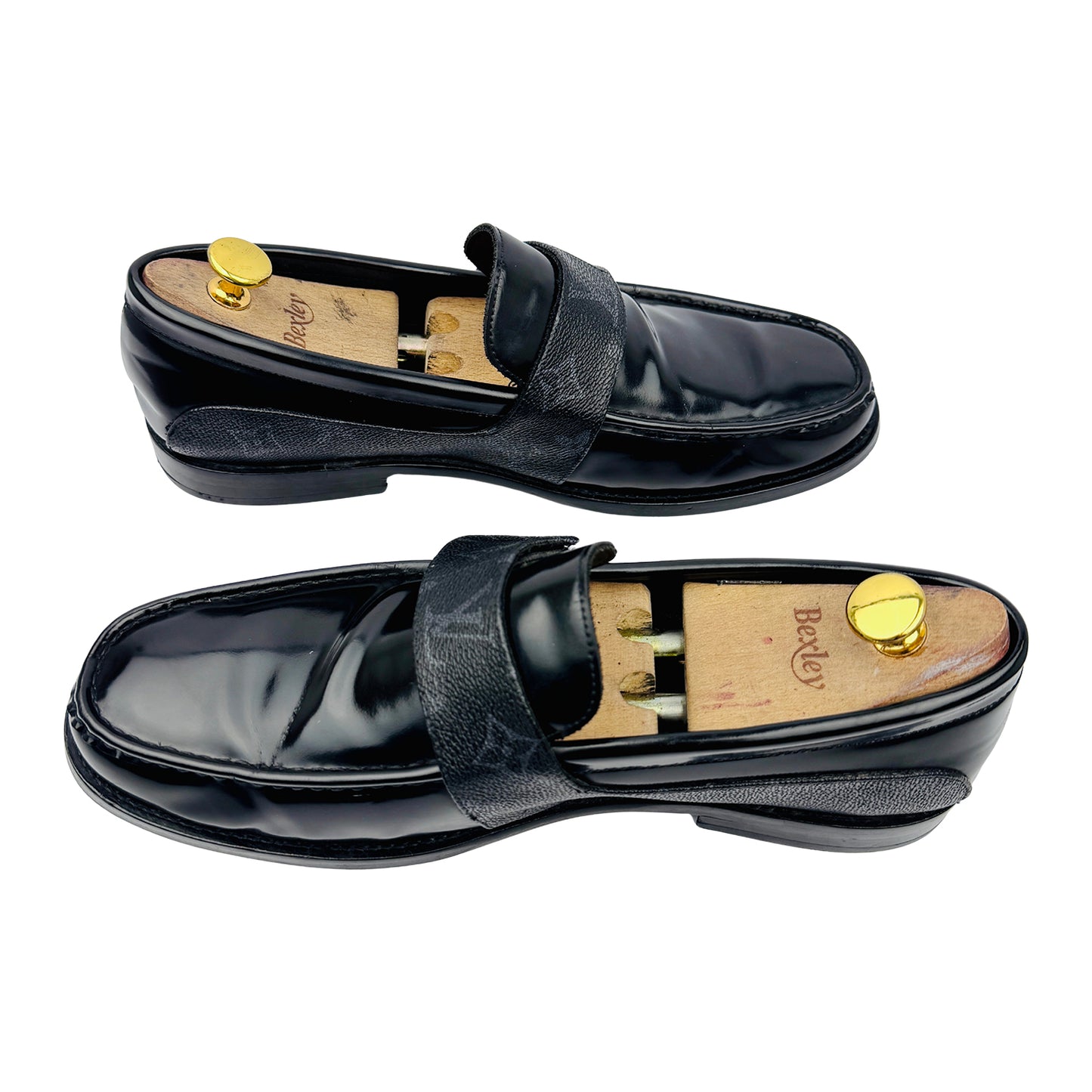 Louis Vuitton Major Monogram Eclipse Black Loafers (Size 43/43.5)