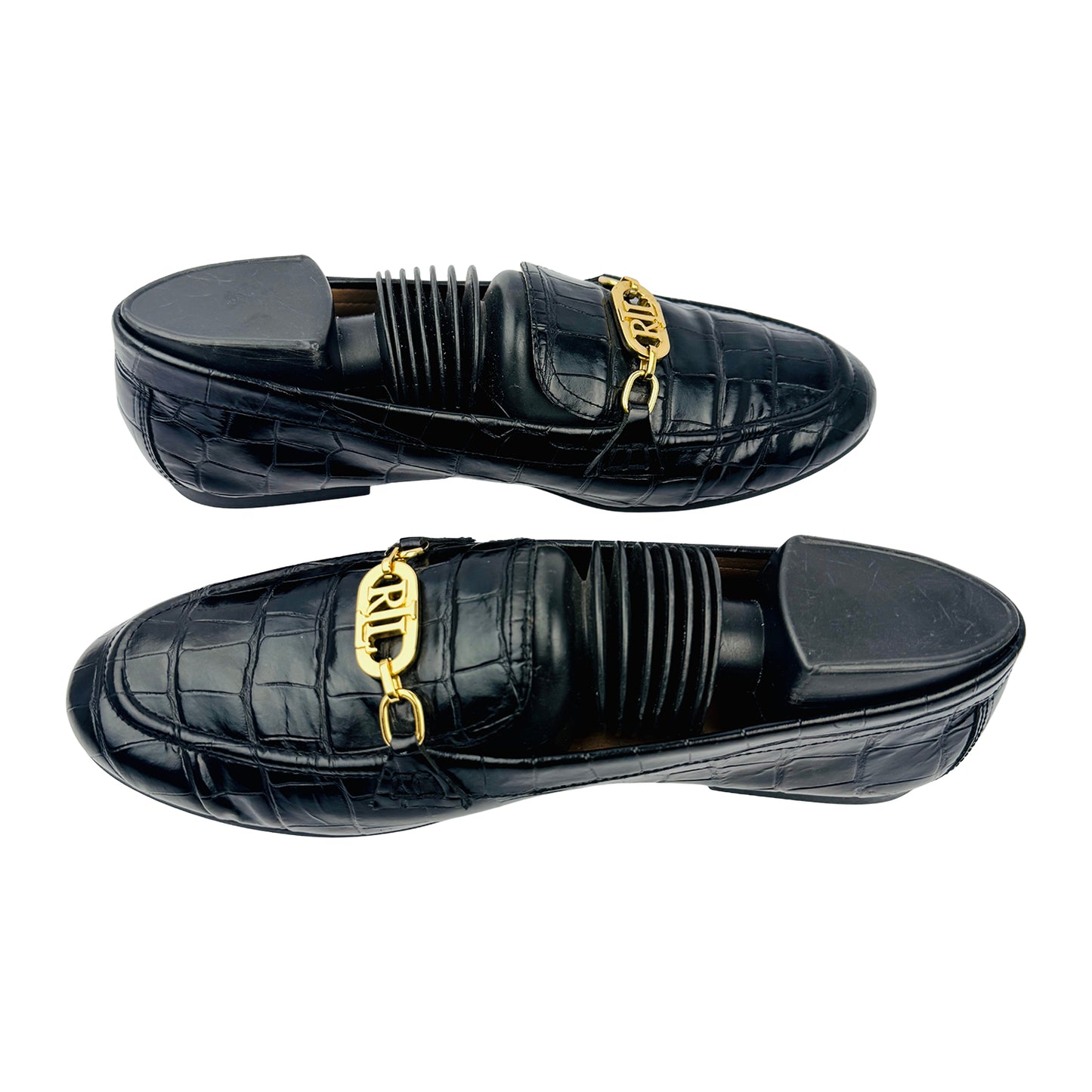 Cross image of Ralph Lauren Crocodile Averi Loafers (Size 39) - 802824660001
