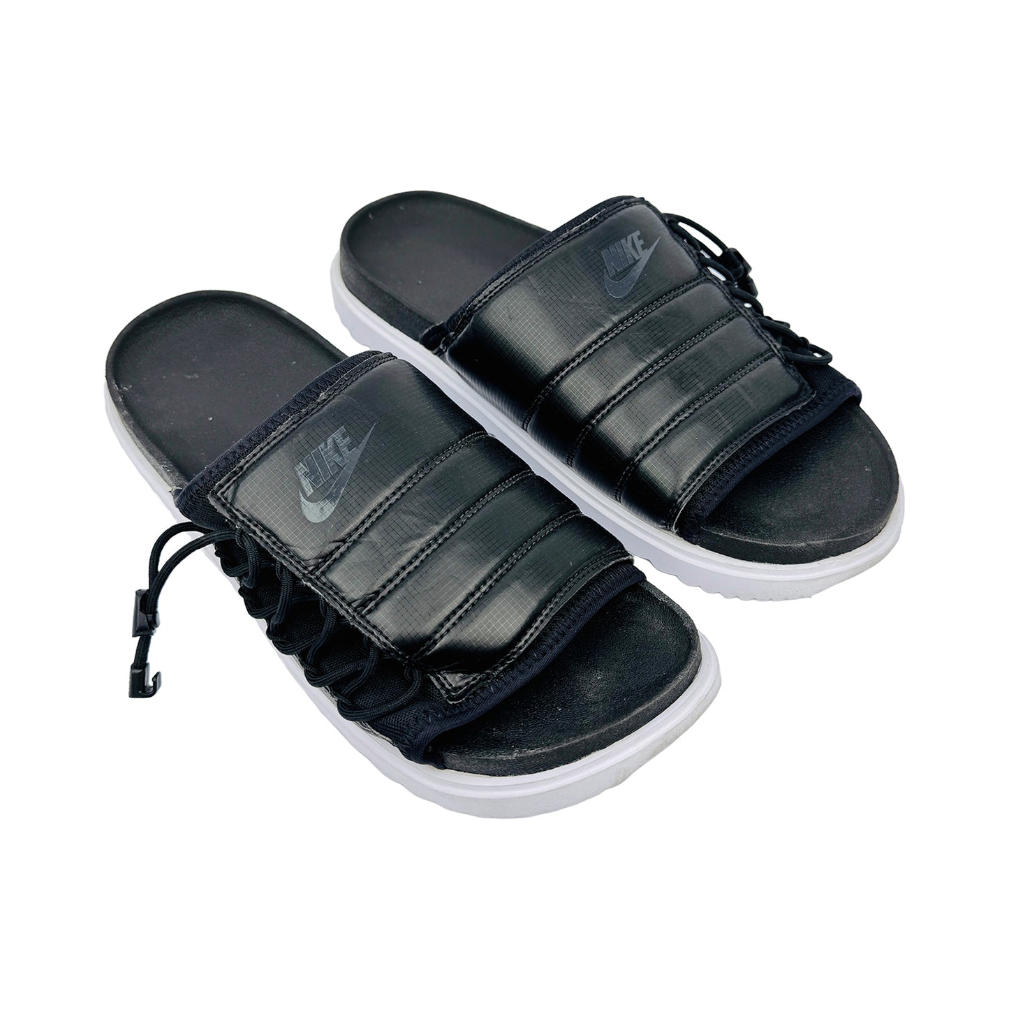 Right Side image of Nike Men's Asuna Black White Slides (Size 47/47.5) - CI8800-102