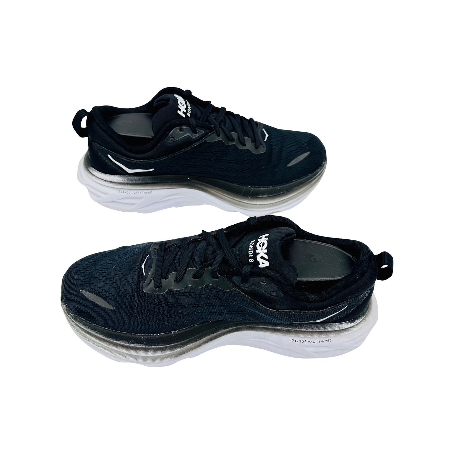Hoka One One Bondi 8 Black White Shoes (Size 41.5) - 1127954 BWHT