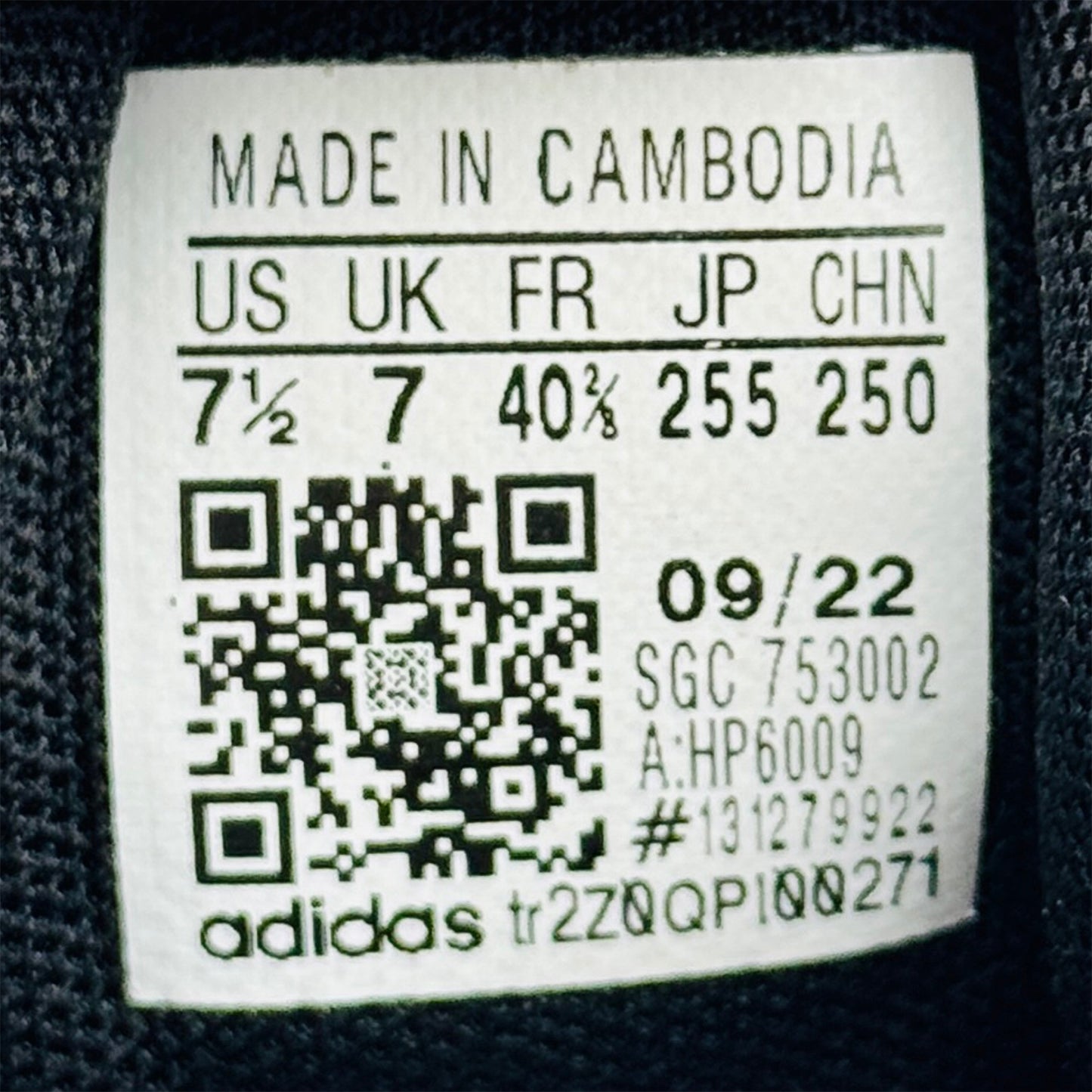 Adidas VS Pace 2.0 'Core Black' Sneakers (Size 40.5) - HP6009