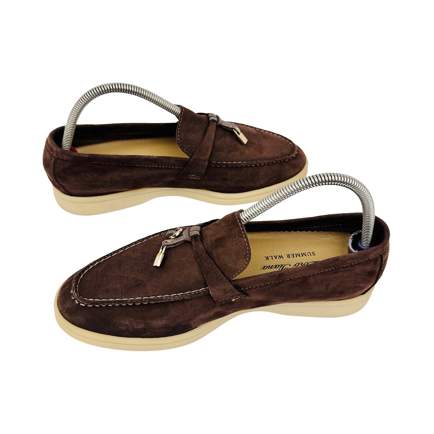 Cross image of Loro Piana Women's Brown Summer Charm Walk Loafers (Size 36) - J-61397