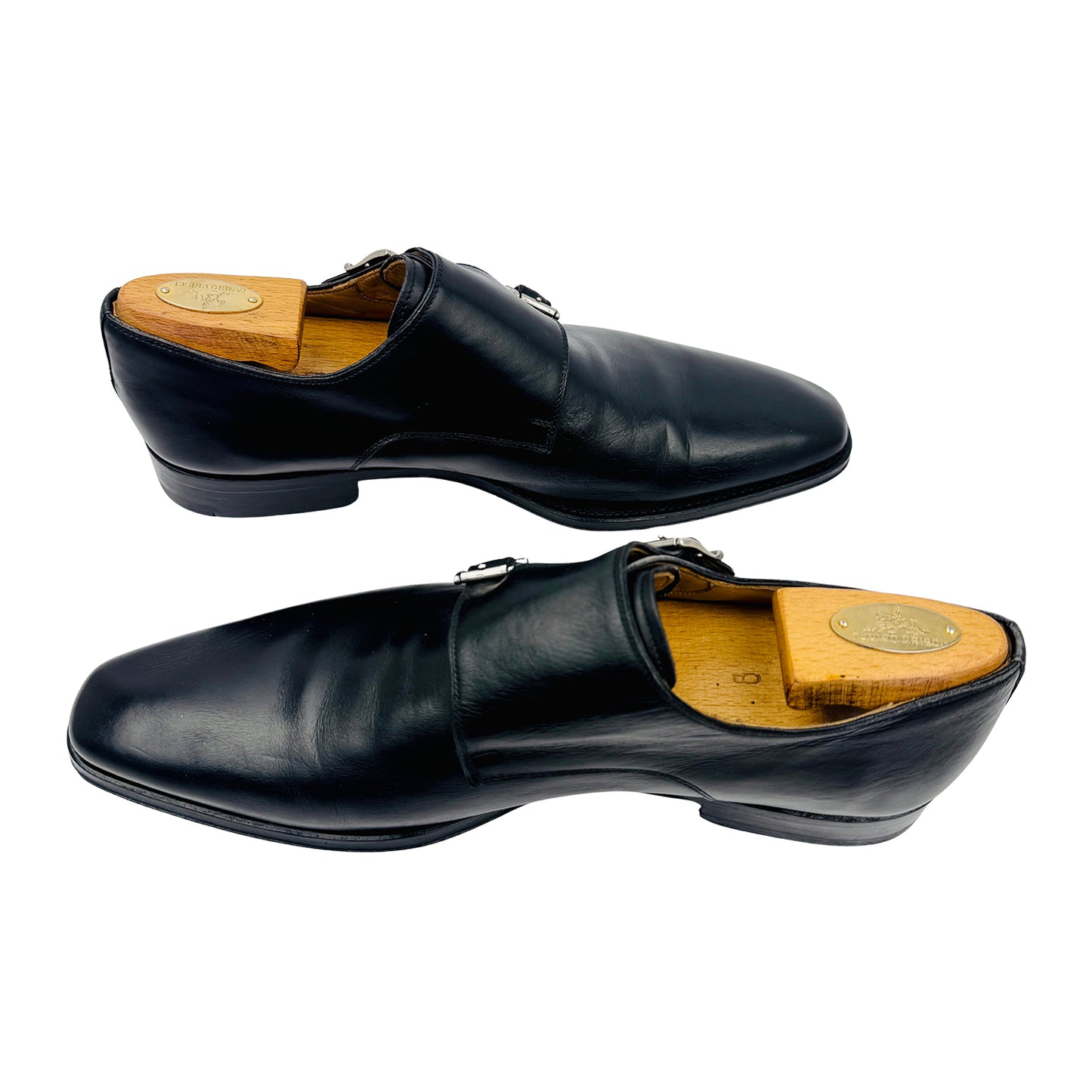 Magnanni Miro Double Monk Strap Black Shoes (Size 42) - 13274