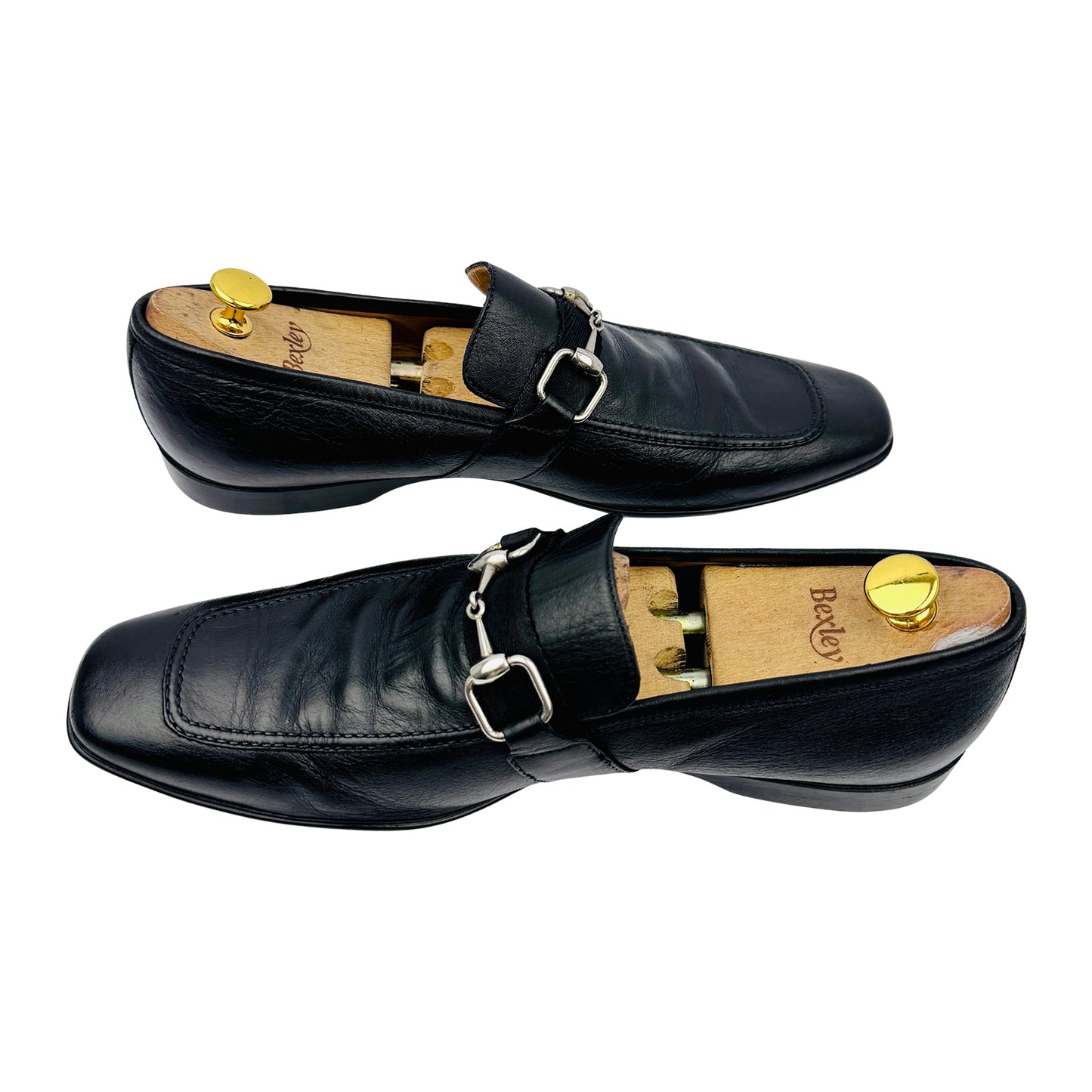 Gucci Men's Black Horsebit Leather Loafers (Size 44/45) - 190004