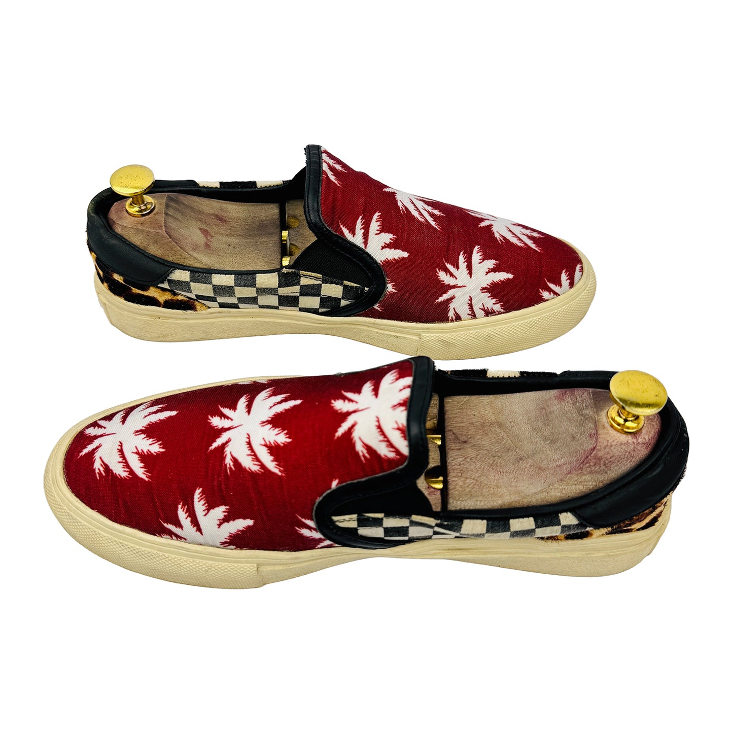 Amiri Palm Patchwork Multicolor Slipons (Size 41/41.5)