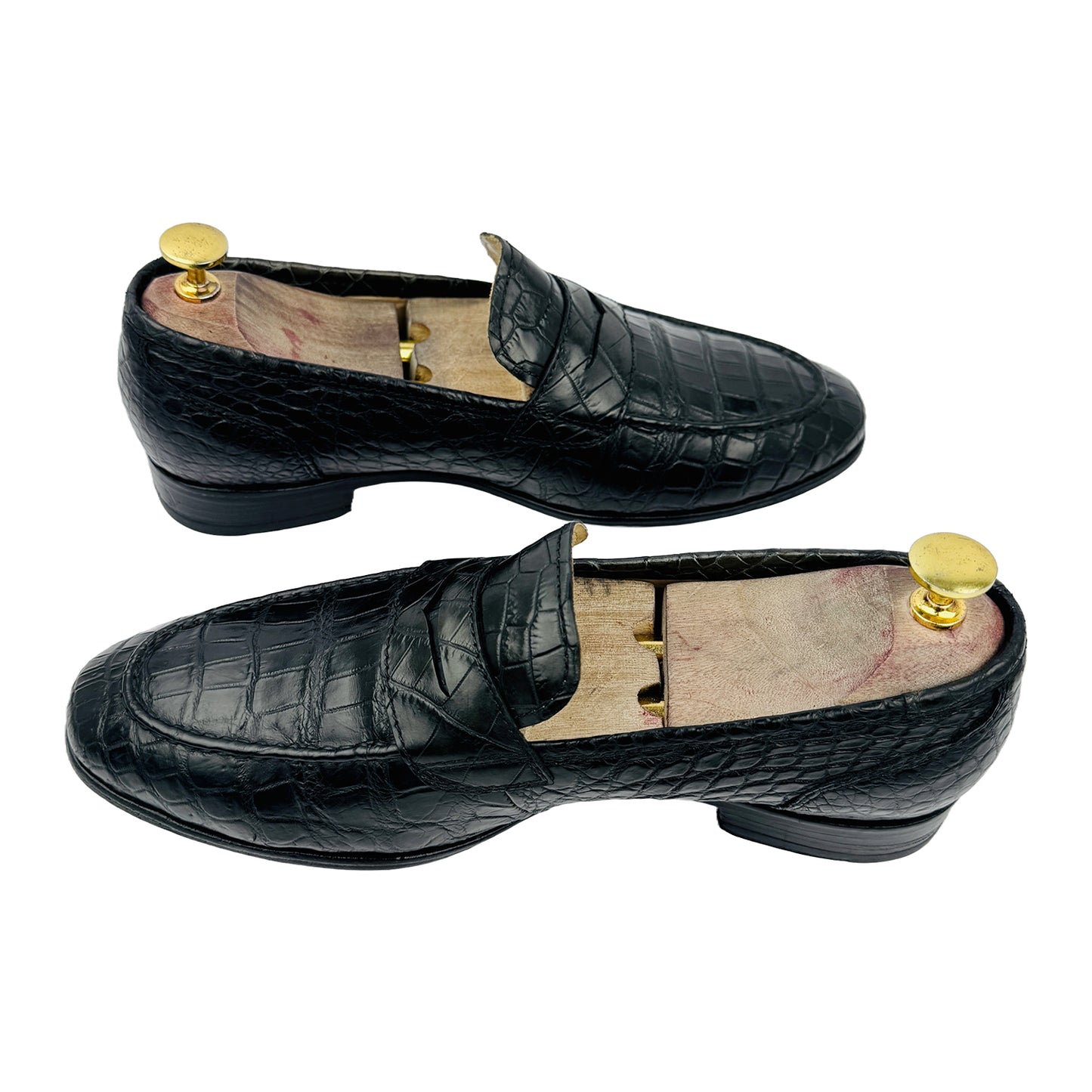 Saint Laurent Men's Crocodile Leather Black Loafers (Size 40/40.5)