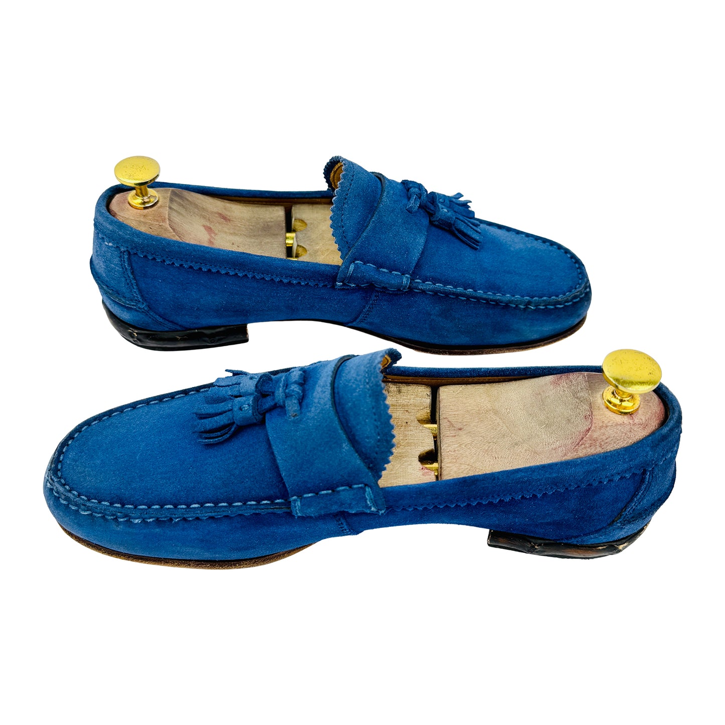 Gucci Men's Horsebit Blue Suede Loafers (Size 41/41.5)