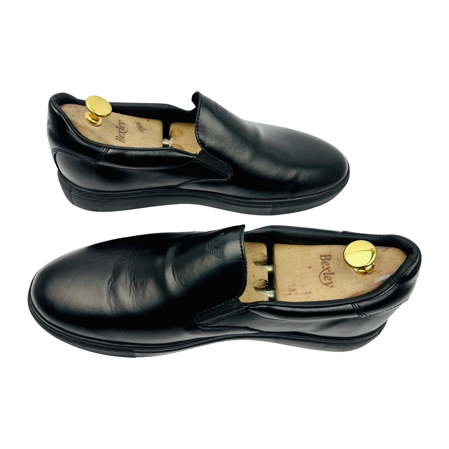 Armani Jeans Black Leather Slipon Shoes (Size 42) - 935067 7A400