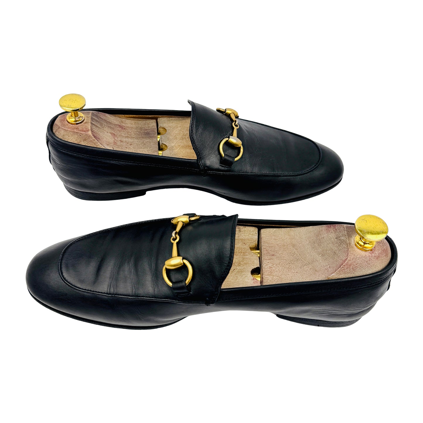 Gucci Jordaan Horsebit Black Leather Loafers (Size 40/40.5)