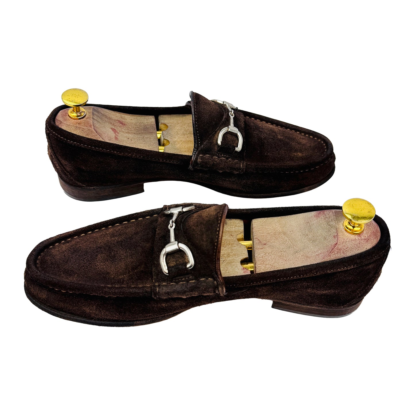 Gucci Men's Horsebit Brown Suede Loafers (Size 41/41.5)