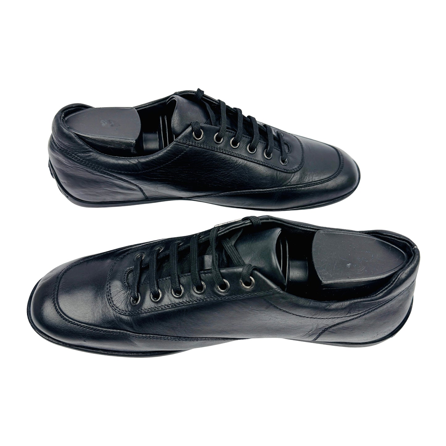 Ermenegildo Zegna Men's Black Leather Sneakers (Size 41/41.5)