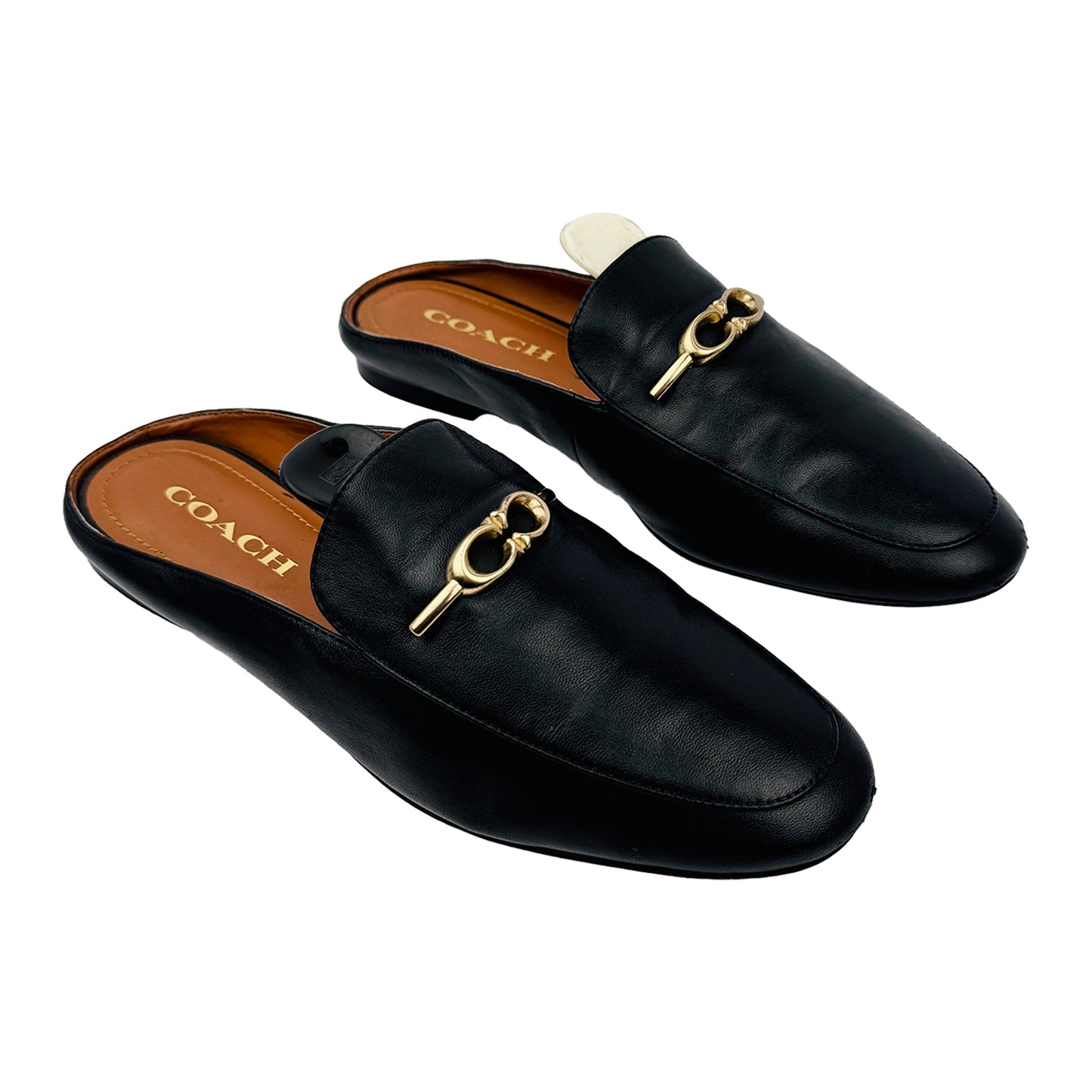 Coach Sienna Black Leather Slides (Size 38) - C5770