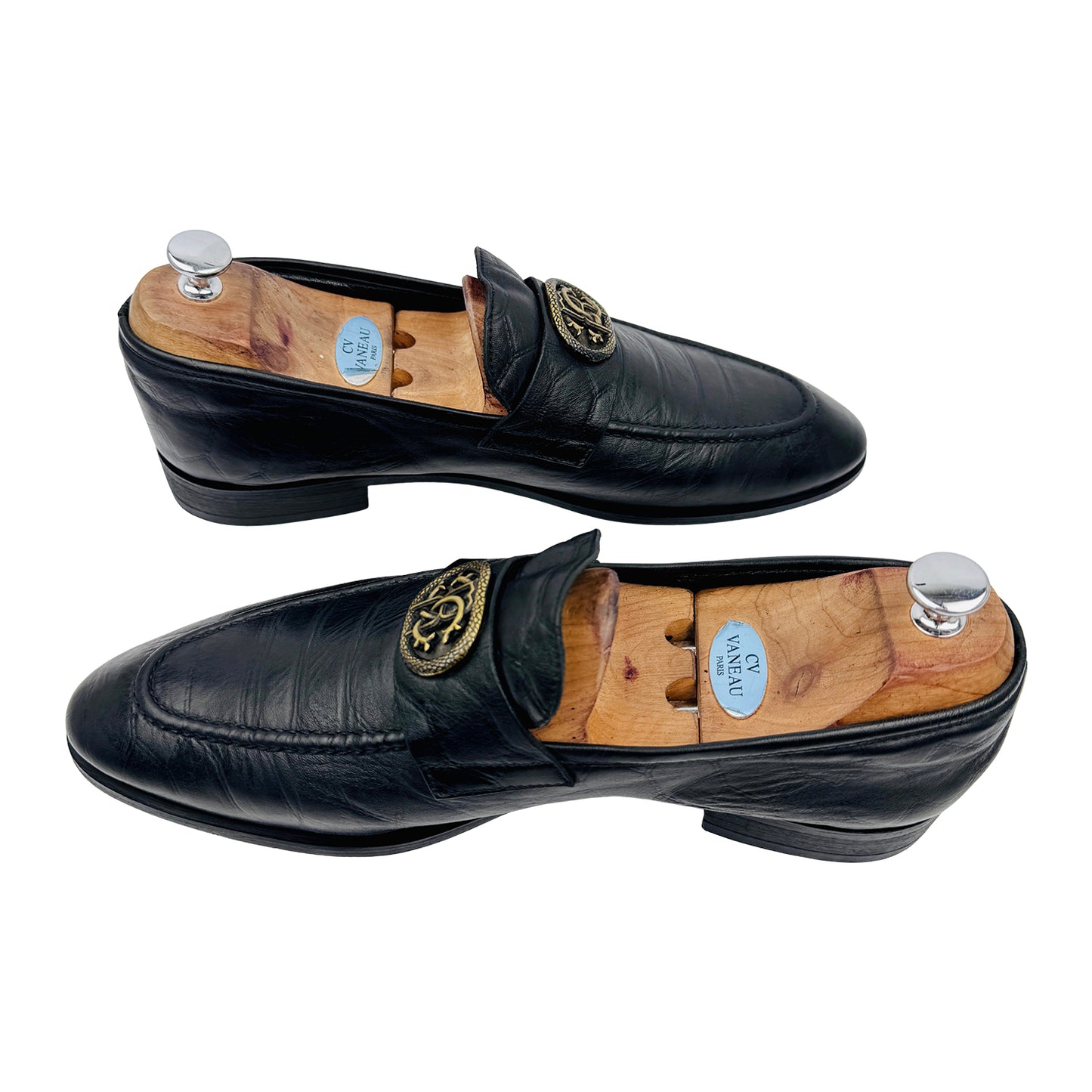 Roberto Cavalli Men's Black Leather Loafers (Size 44)