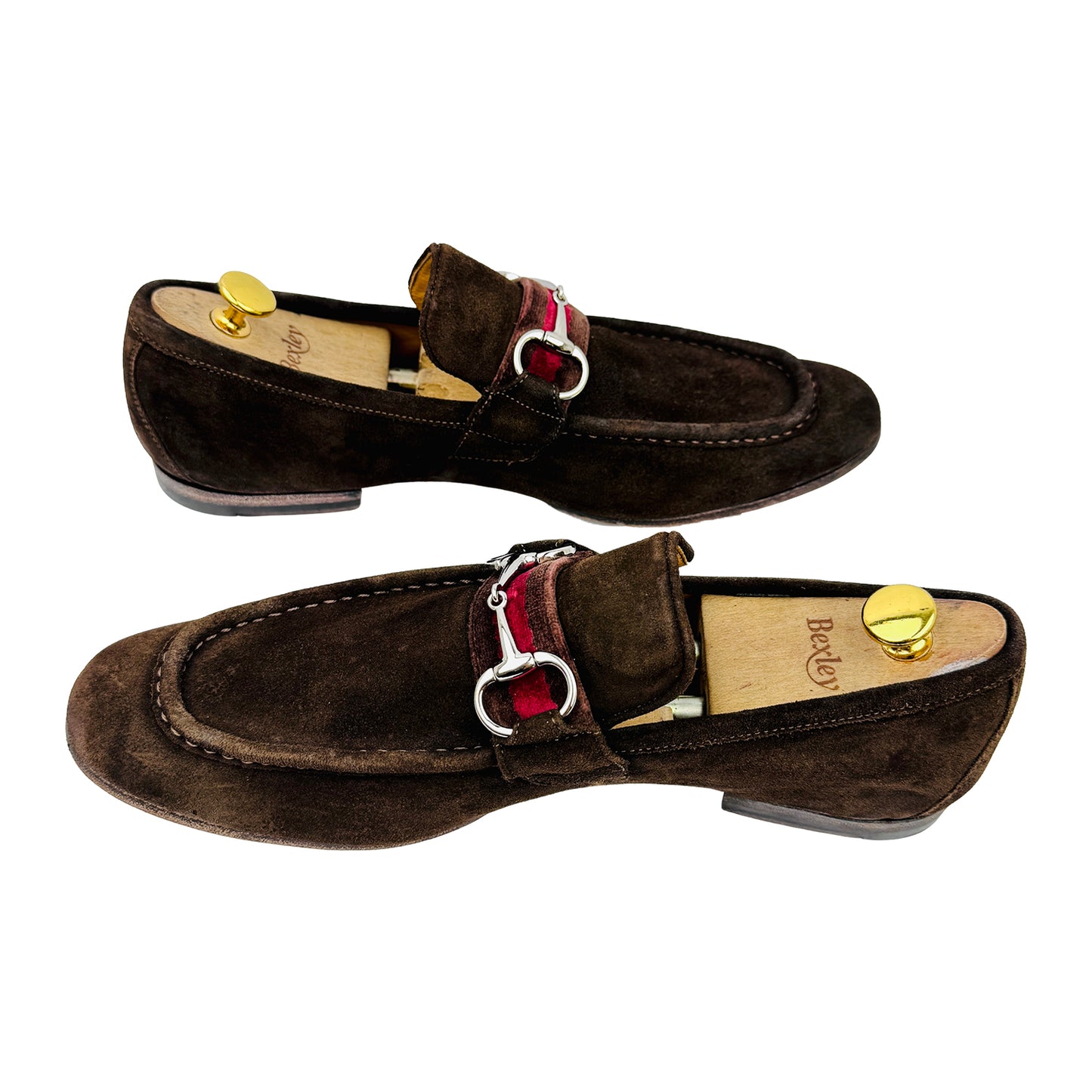 Gucci Men's Brown Horsebit Suede Loafers (Size 44.5)