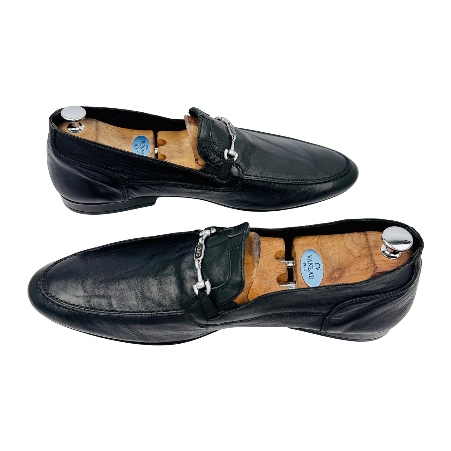 Dolce & Gabbana Men's Black Leather Loafers (Size 45)