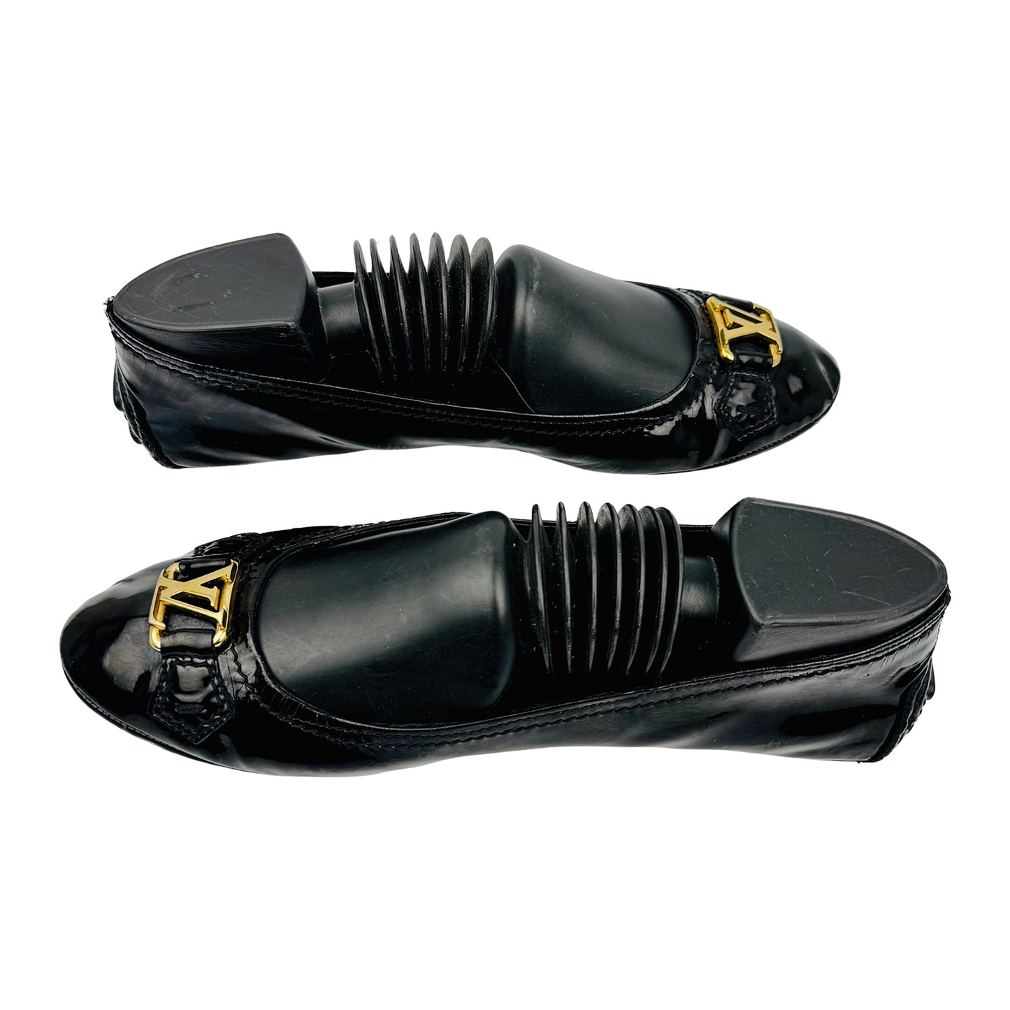 Louis Vuitton Black Patent Leather Flats (Size 39/39.5)
