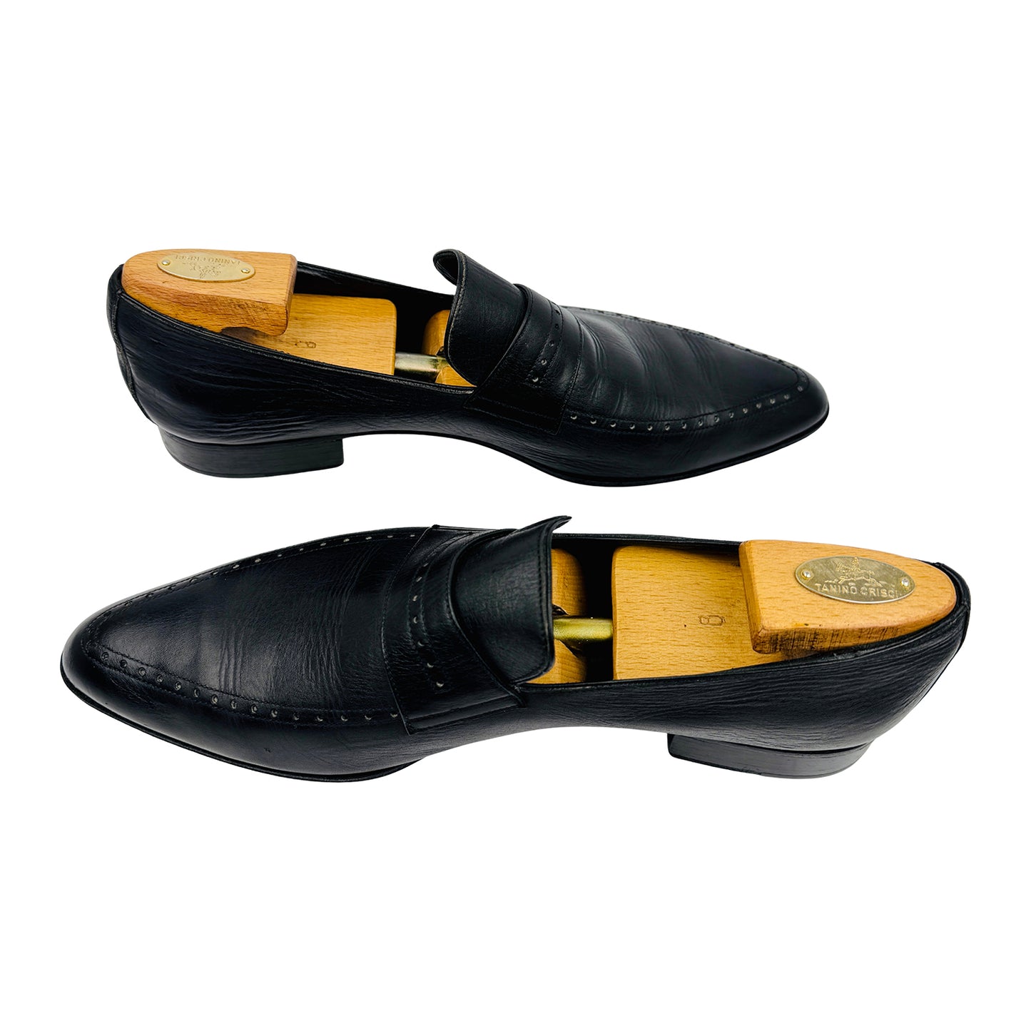 Charles Jourdan Black Leather Penny Loafers (Size 43.5)