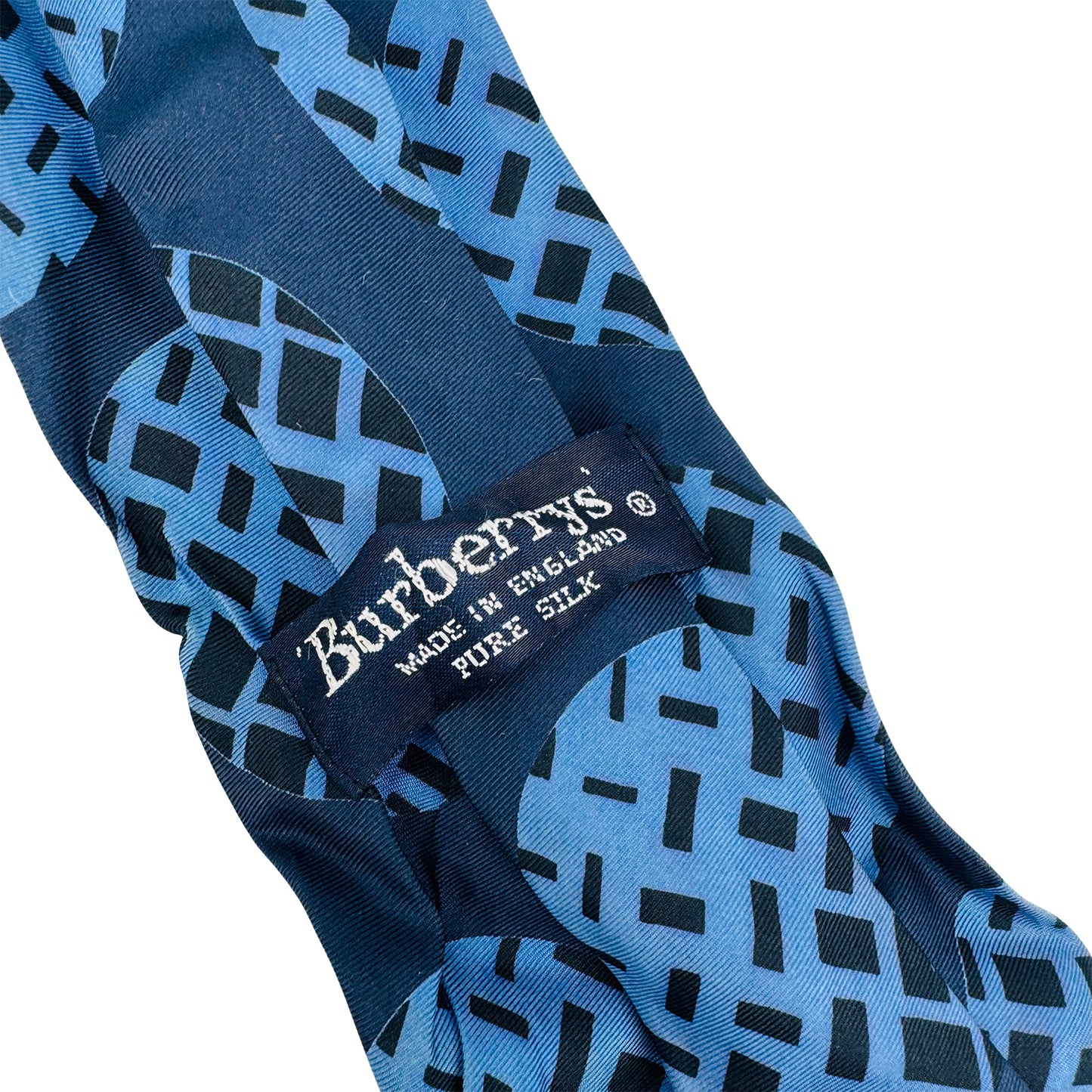 Burberry Dark Navy 'Geometric Circles' Silk Tie (Size Regular)