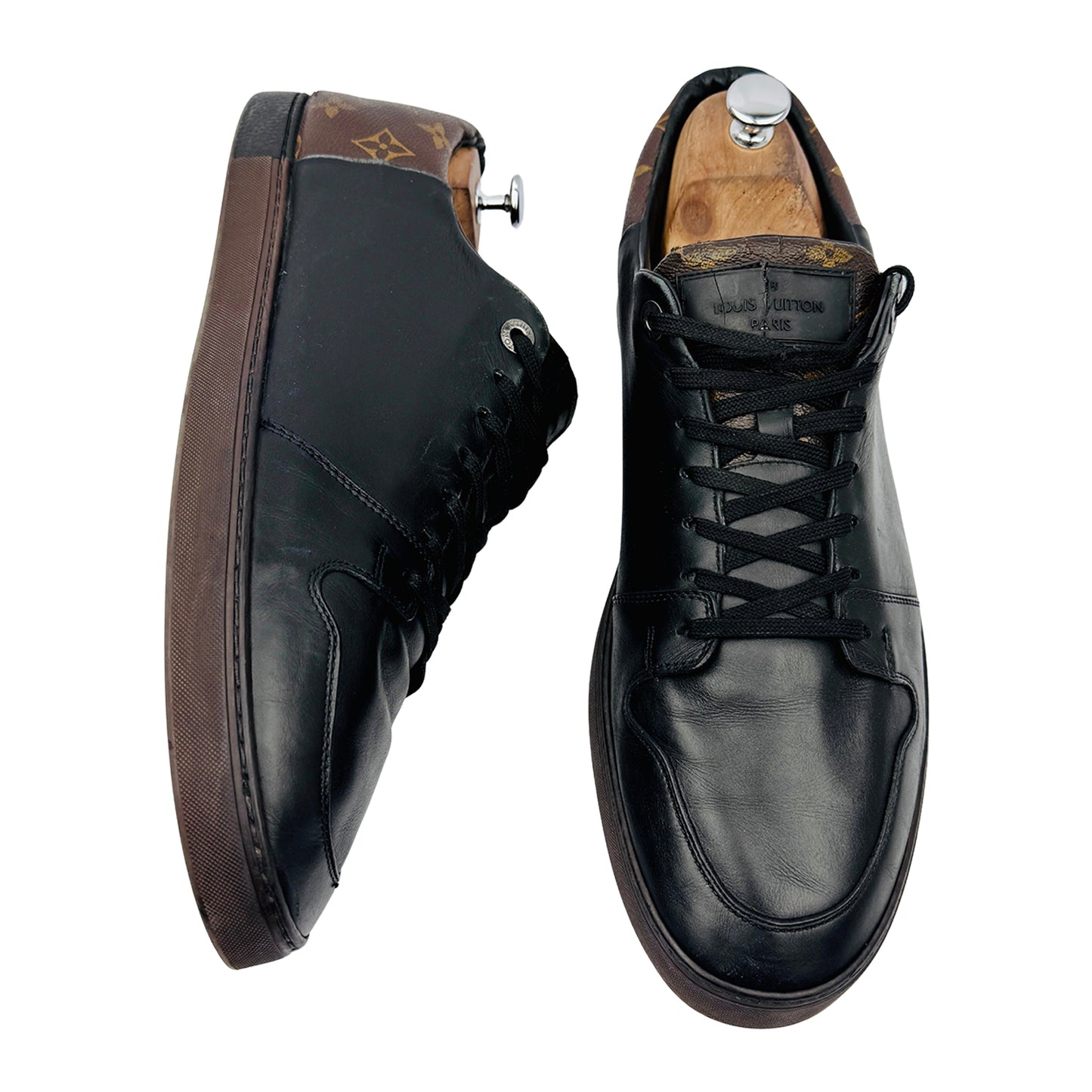 Louis Vuitton Men's Line-Up Monogram Leather Sneakers (Size 46/47)