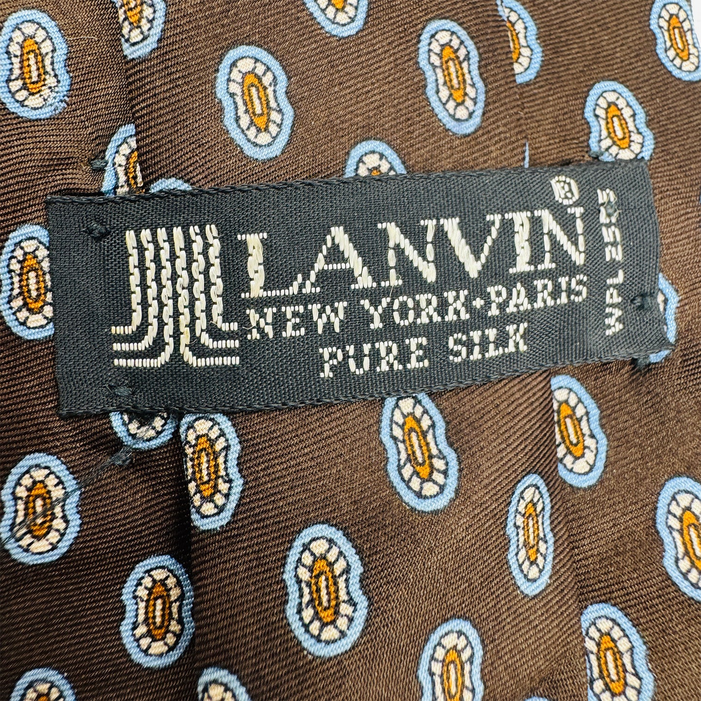 Lanvin Dark Brown 'Motifs' Silk Tie (Size Regular)