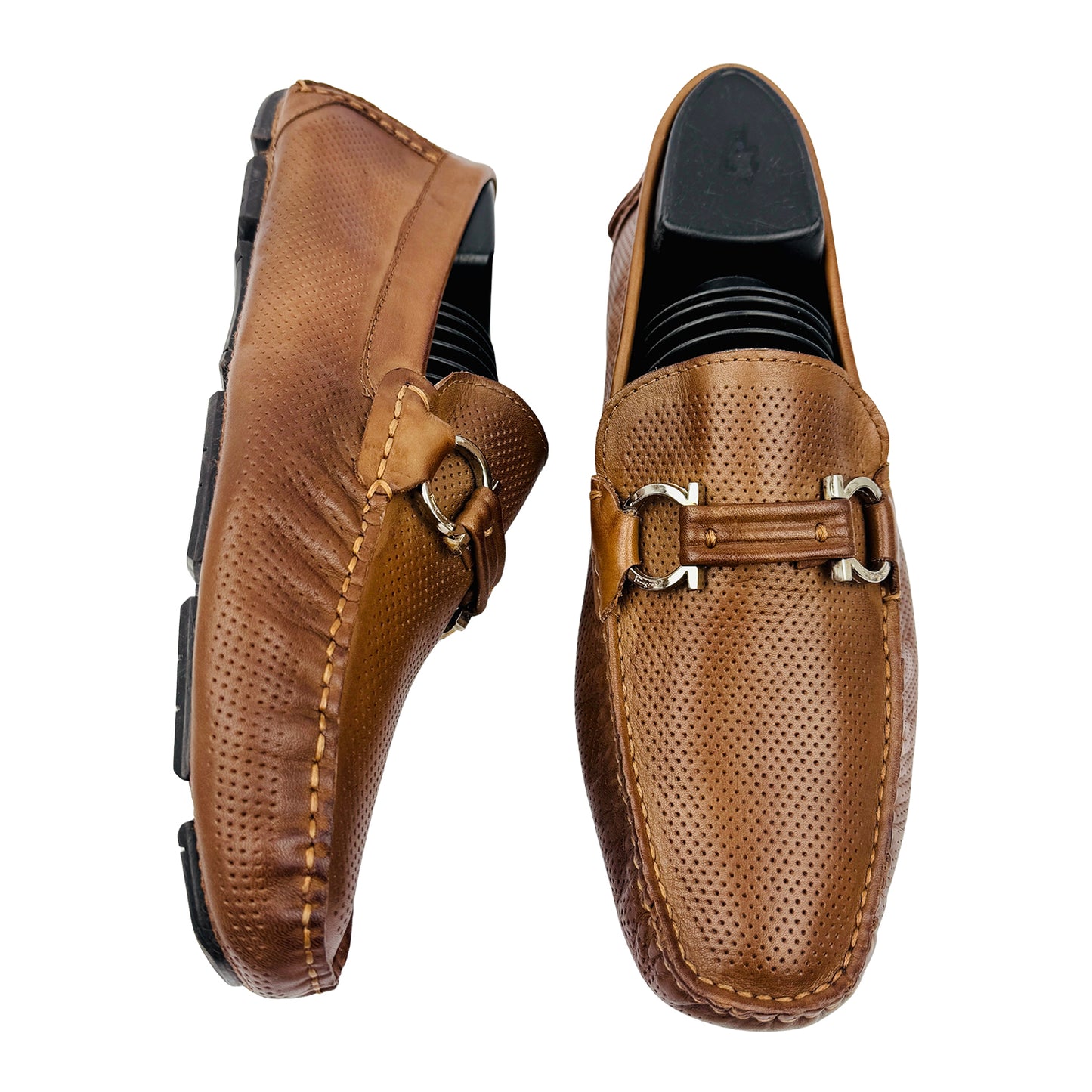 Salvatore Ferragamo Gancini Bit Leather Loafers (Size 40/40.5)