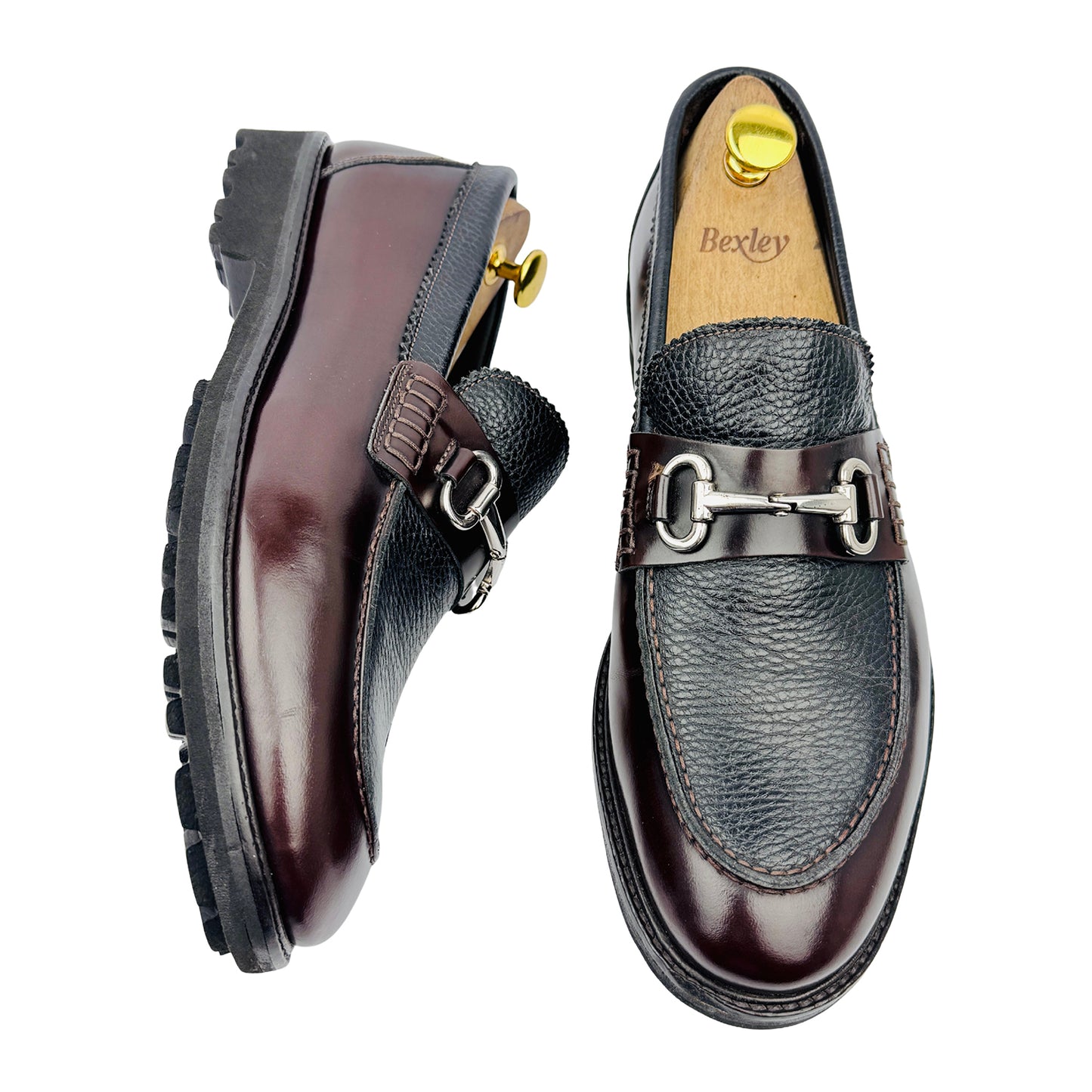 Corneliani Men's Black Brown Leather Loafers (Size 42.5)