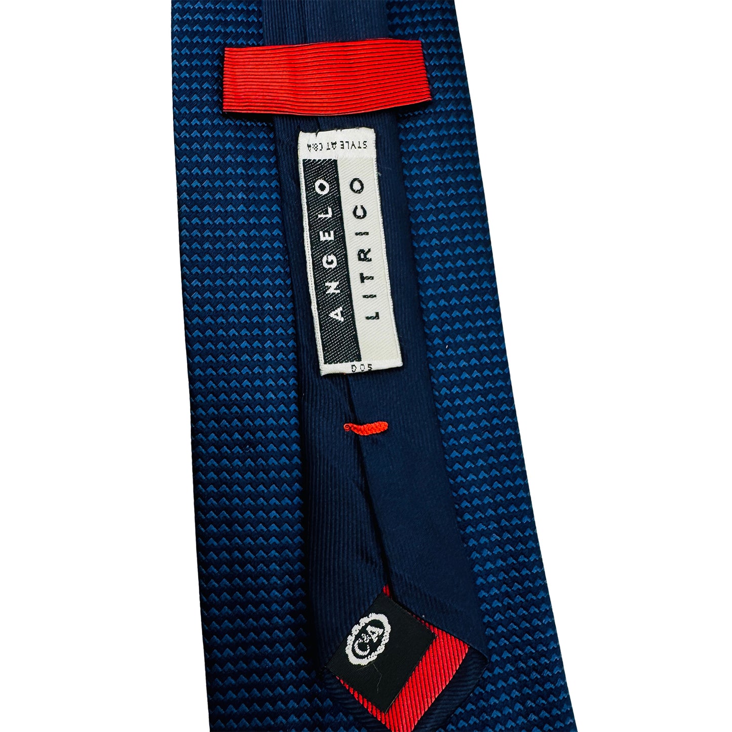 Angelo Litrico Navy Blue 'Geometric Woven Pattern' Tie (Size Regular)