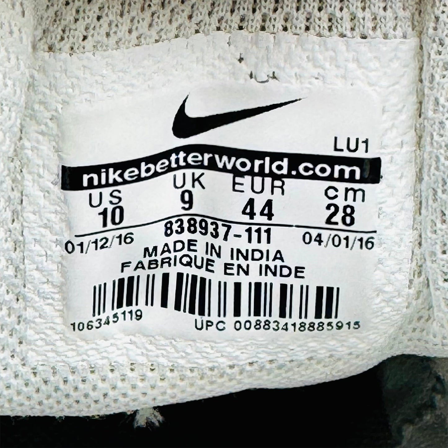 Nike Court Borough Low 'Triple White' Sneakers (Size 44) - 838937-111