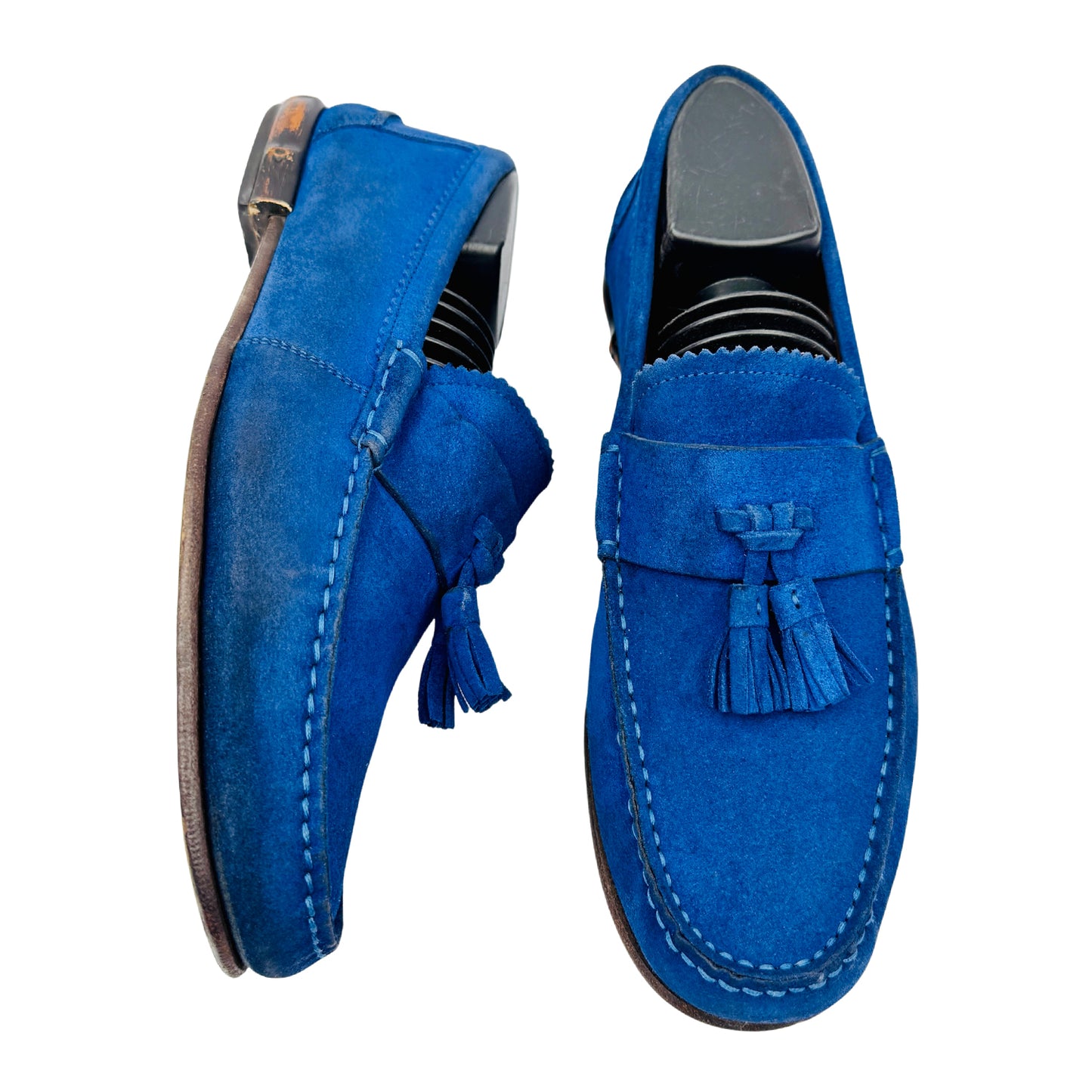 Gucci Men's Horsebit Blue Suede Loafers (Size 41/41.5) - 386550