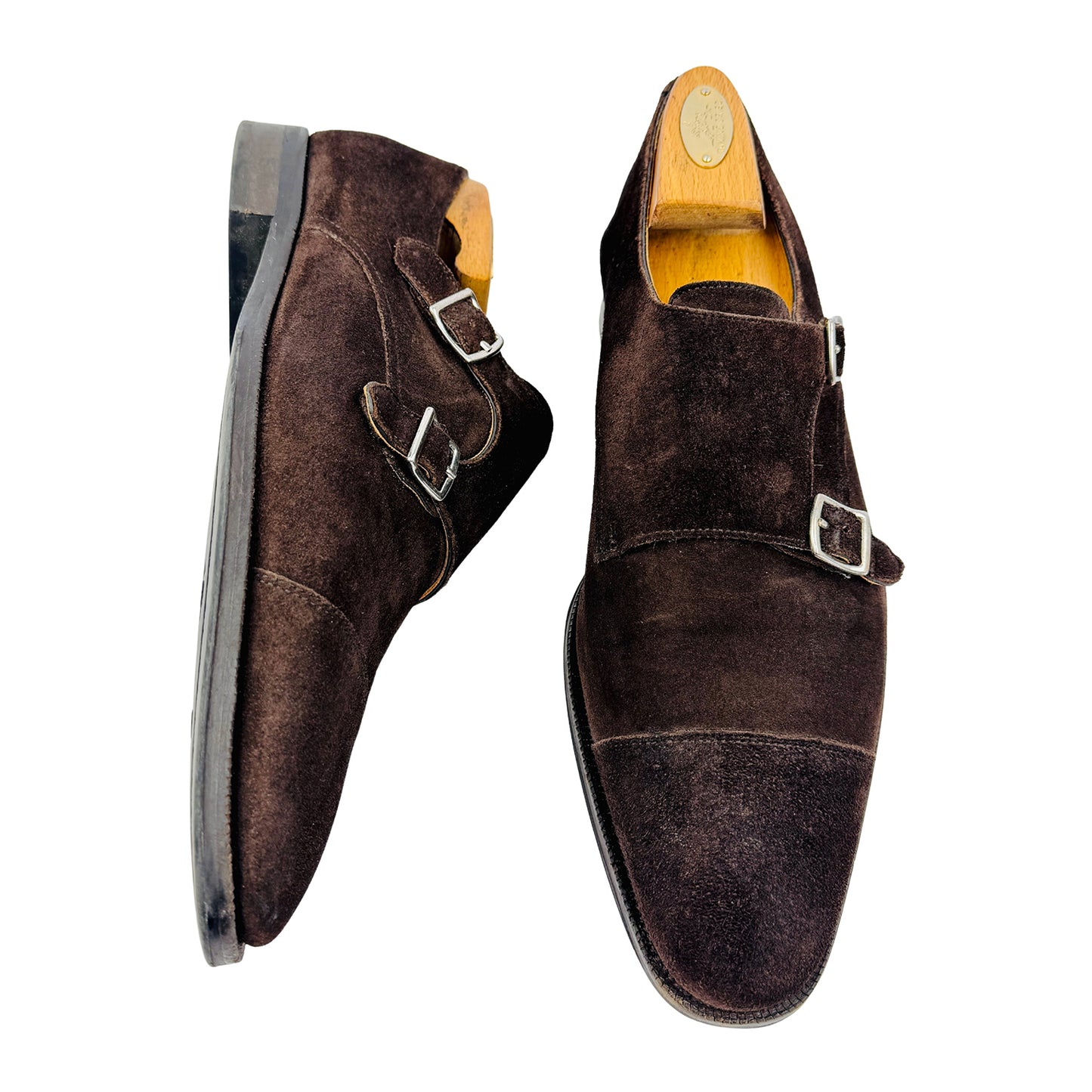 Suitsupply Brown Suede Double Monk Strap Shoes (Size 42/42.5) - FW1103