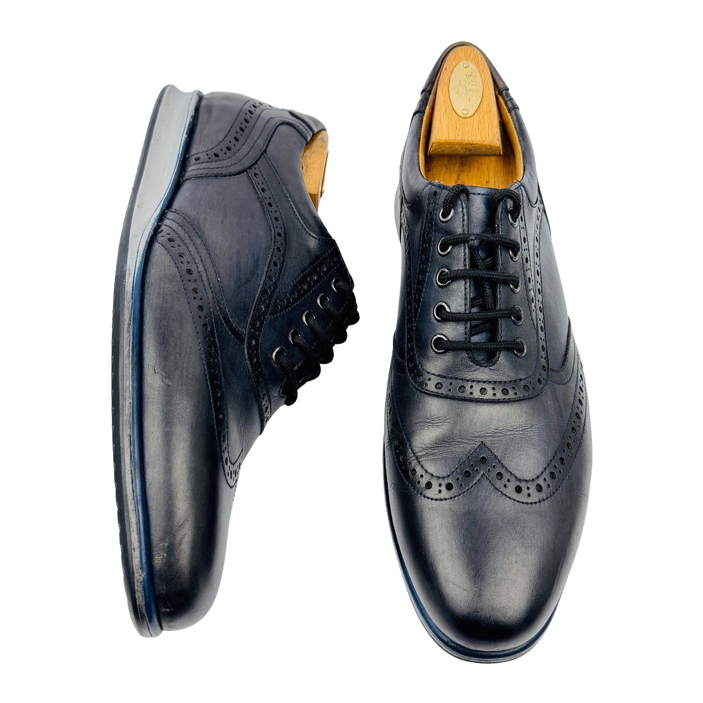 Balmain Paris Men's Black Leather Shoes (Size 44/44.5)